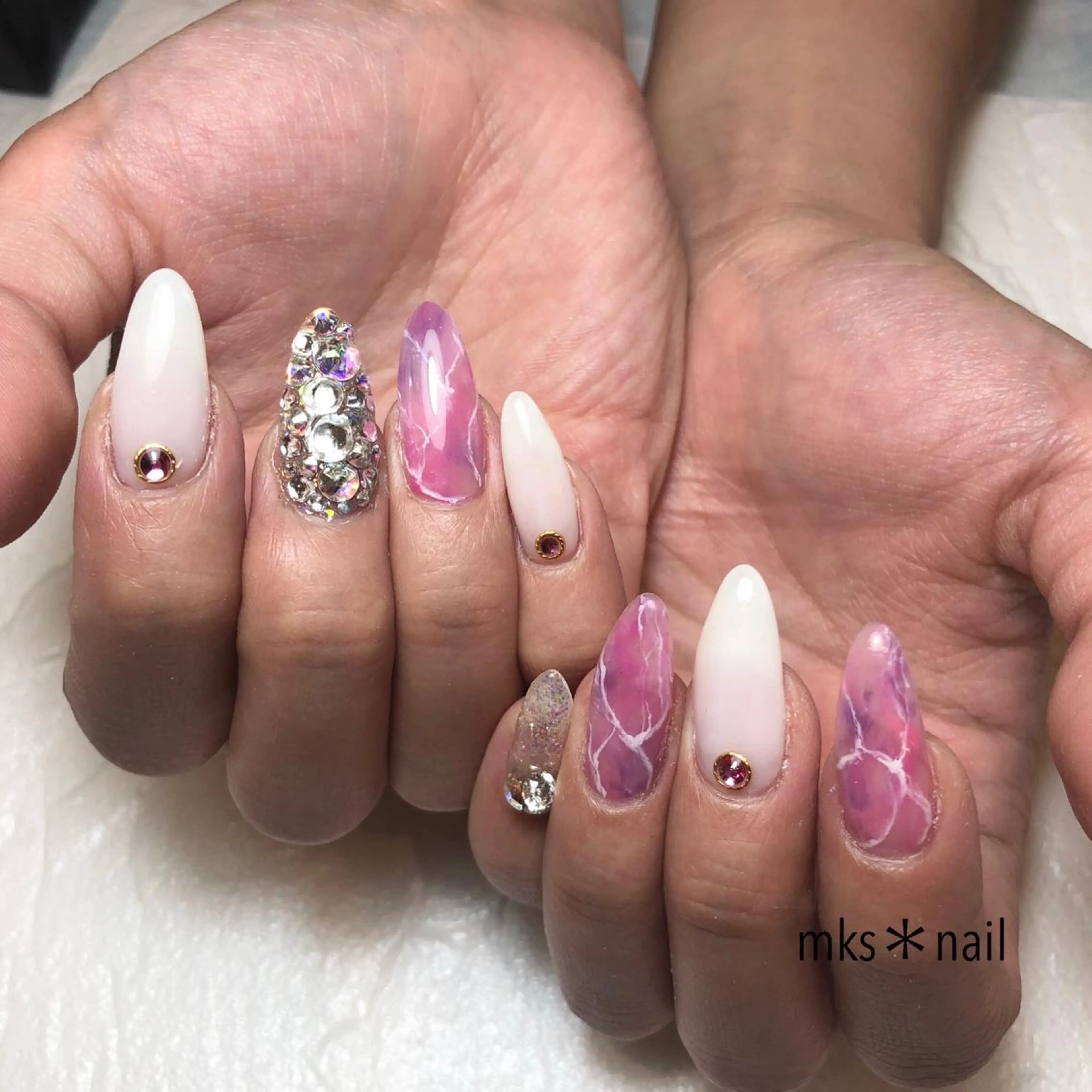ロング ネイル ハンドネイル mks＊nail所属・mks＊ nailのネイルデザイン