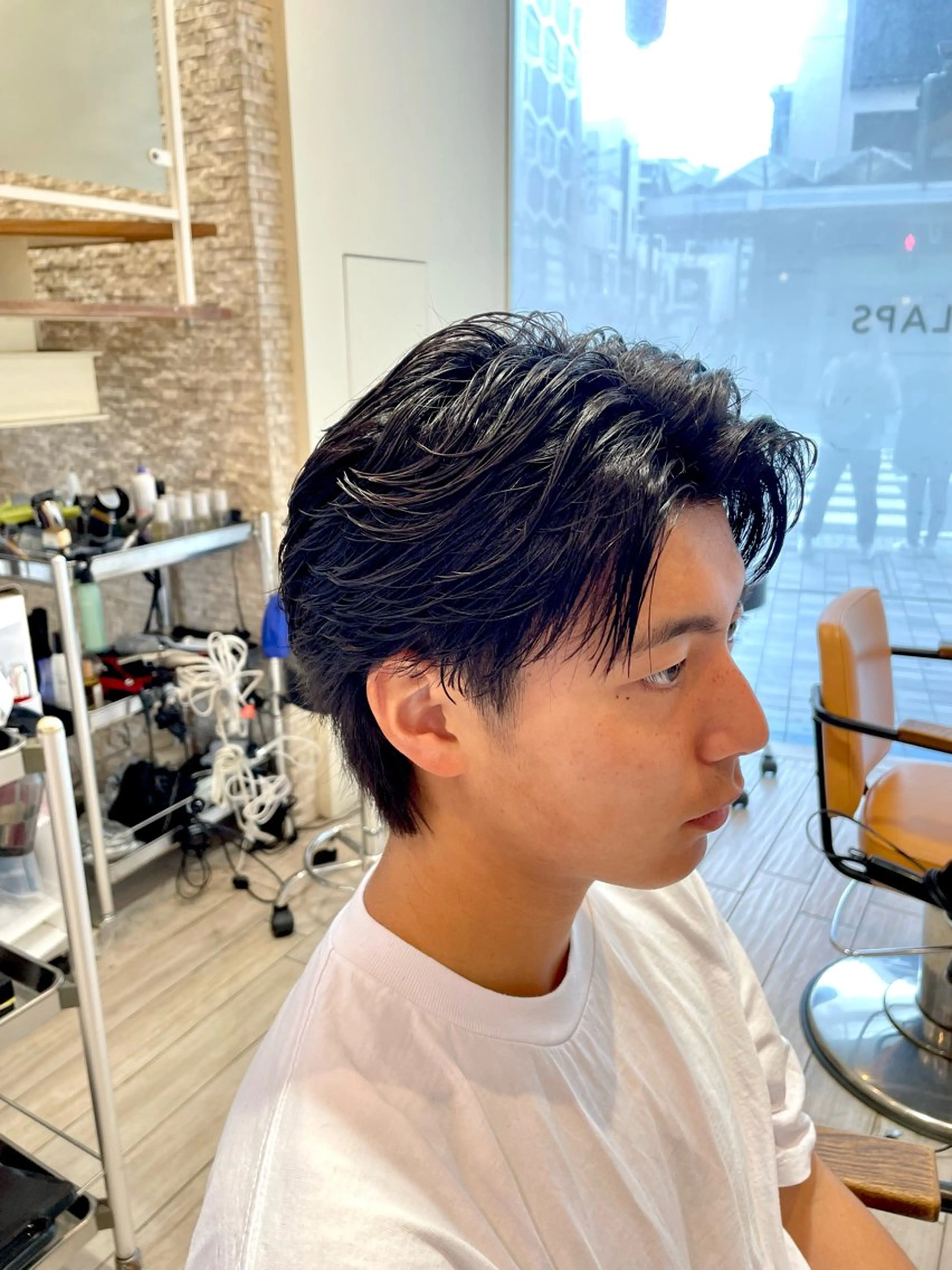 ショート パーマ メンズ フェザーパーマ メンズパーマ カット パーマ パーマ/フェード🔥 佐々木波人のヘアスタイル