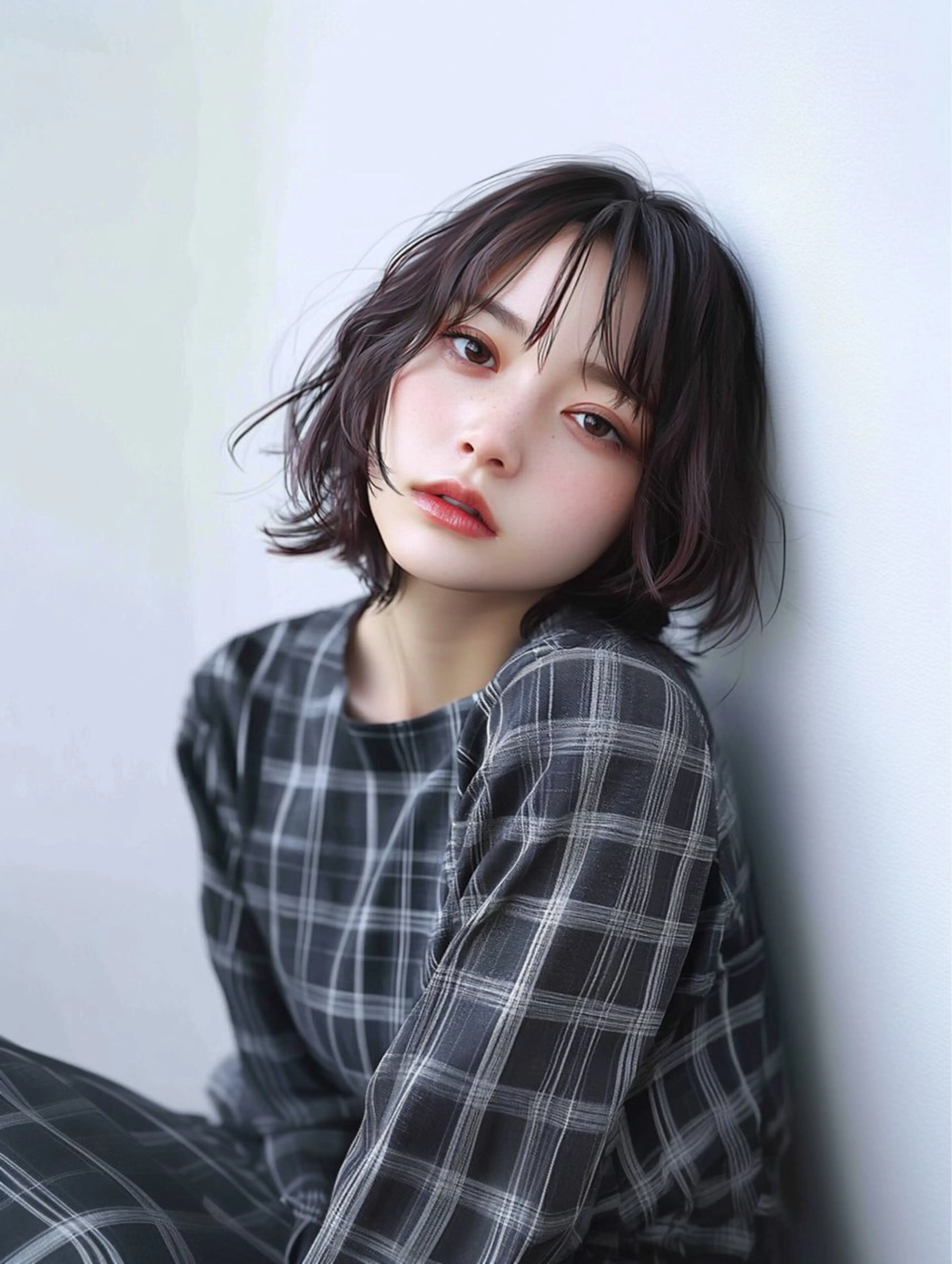 ミディアム カラー 透明感カラー グレージュ 小顔カット カット ヘアカラー トリートメント 艶カラー YOSHIMURAのヘアスタイル