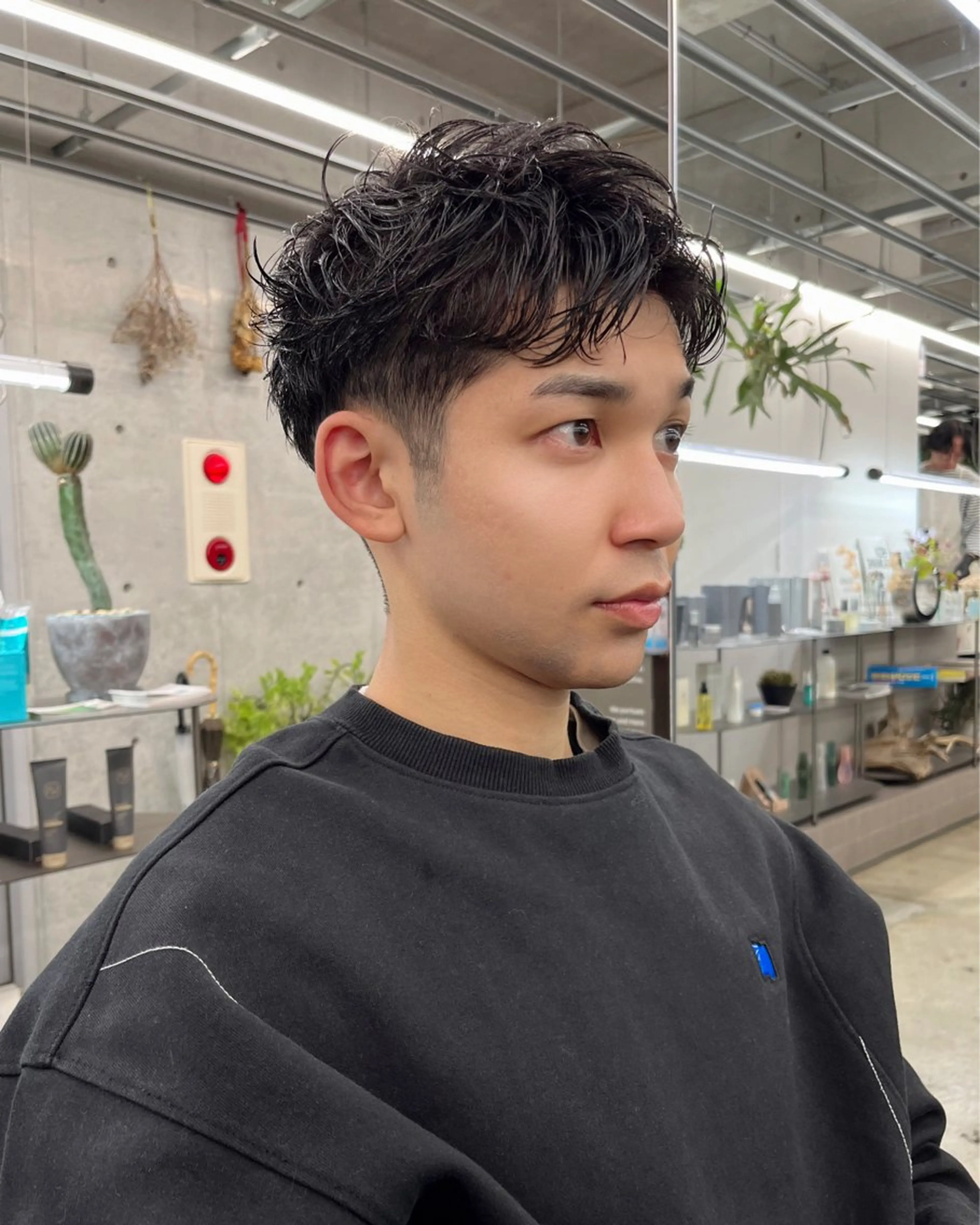 ショート パーマ メンズ カット パーマ ダブルカラー/ ケアブリーチ/クニトのヘアスタイル