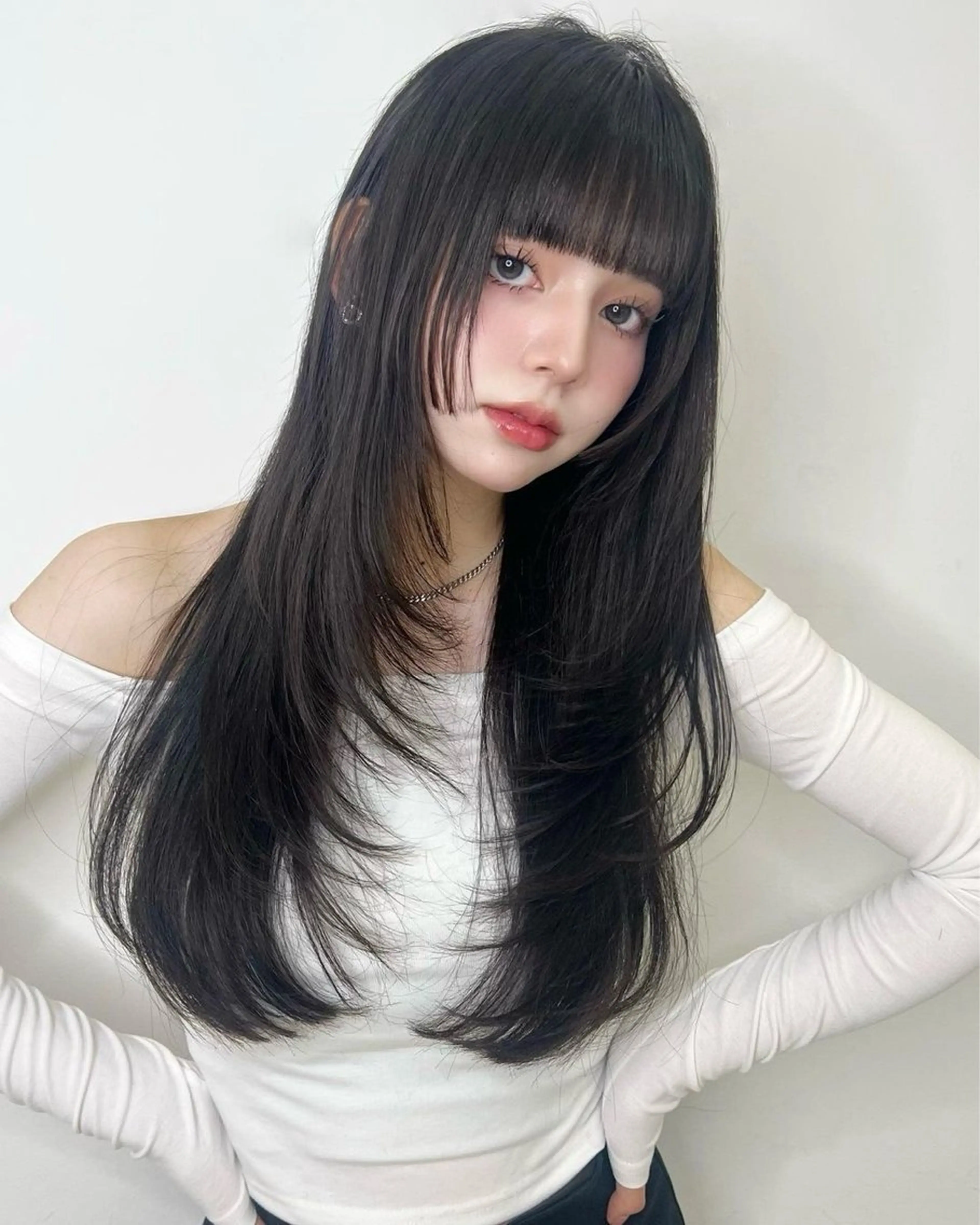 ロング カラー レイヤーカット 堤 翔平のヘアスタイル