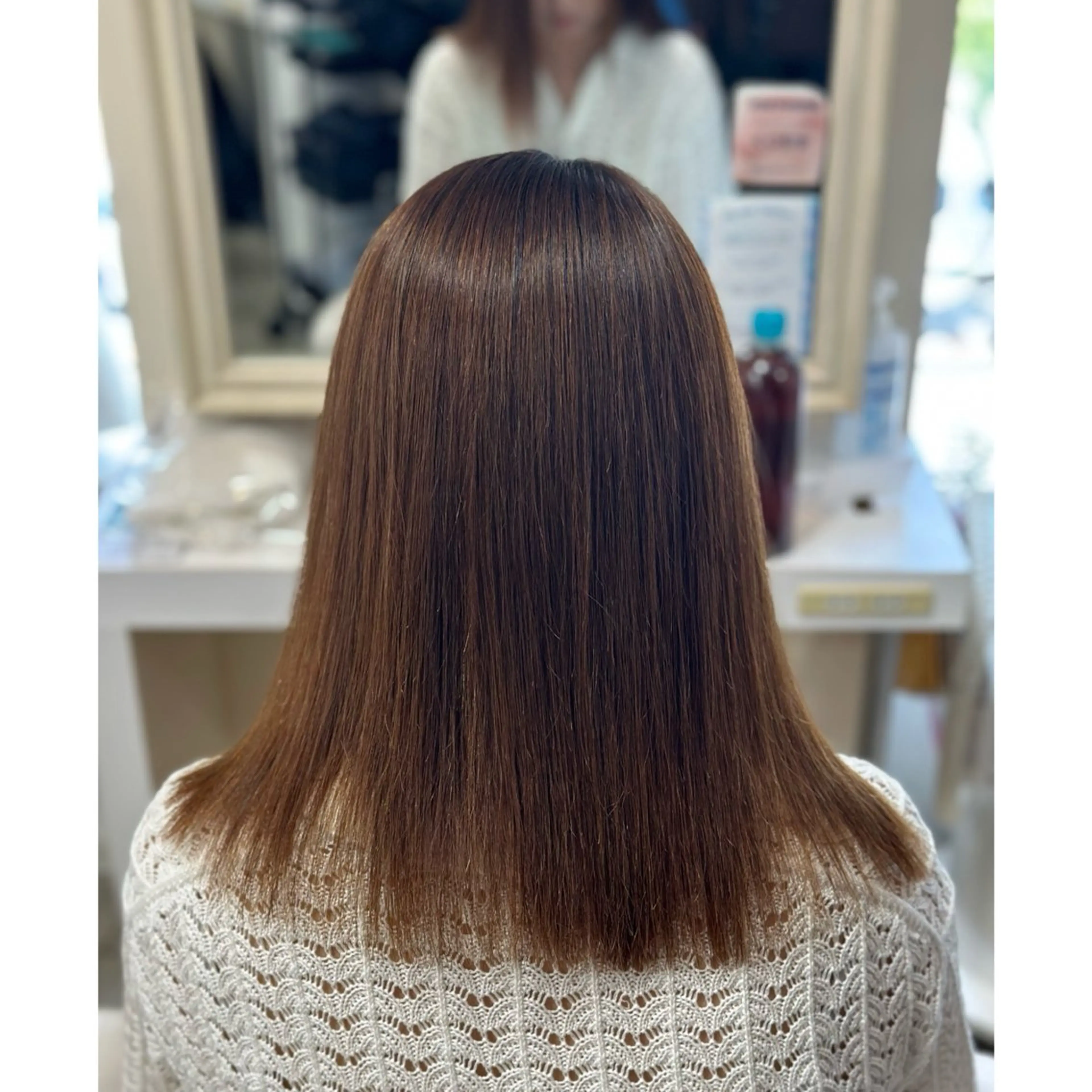 ミディアム 髪質改善 しまうち れおなのヘアスタイル