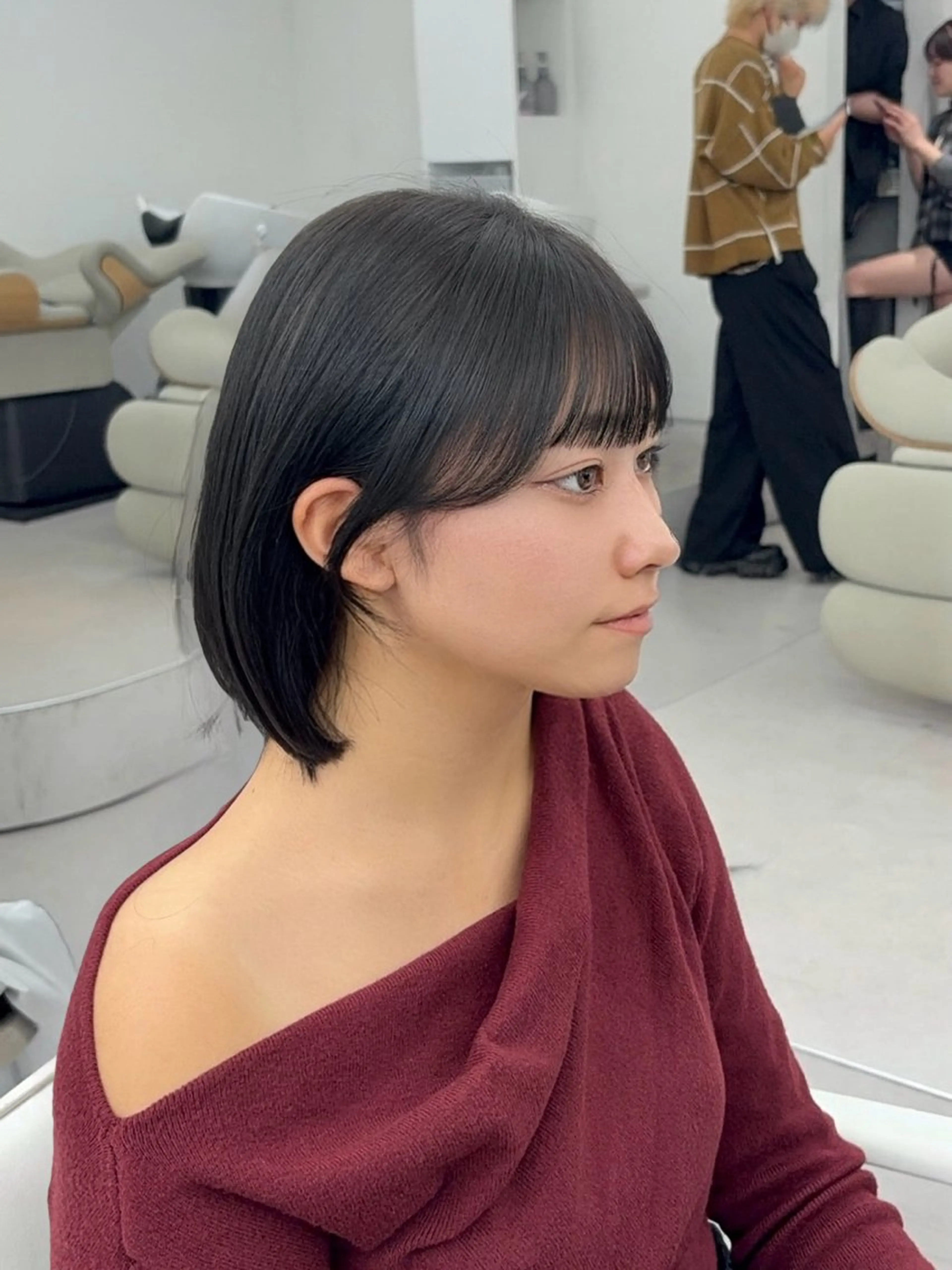 ショート カラー レイヤーカット 小顔カット カット ヘアカラー トリートメント 韓国ヘア/レイヤー/ 顔まわり足立遥奈のヘアスタイル