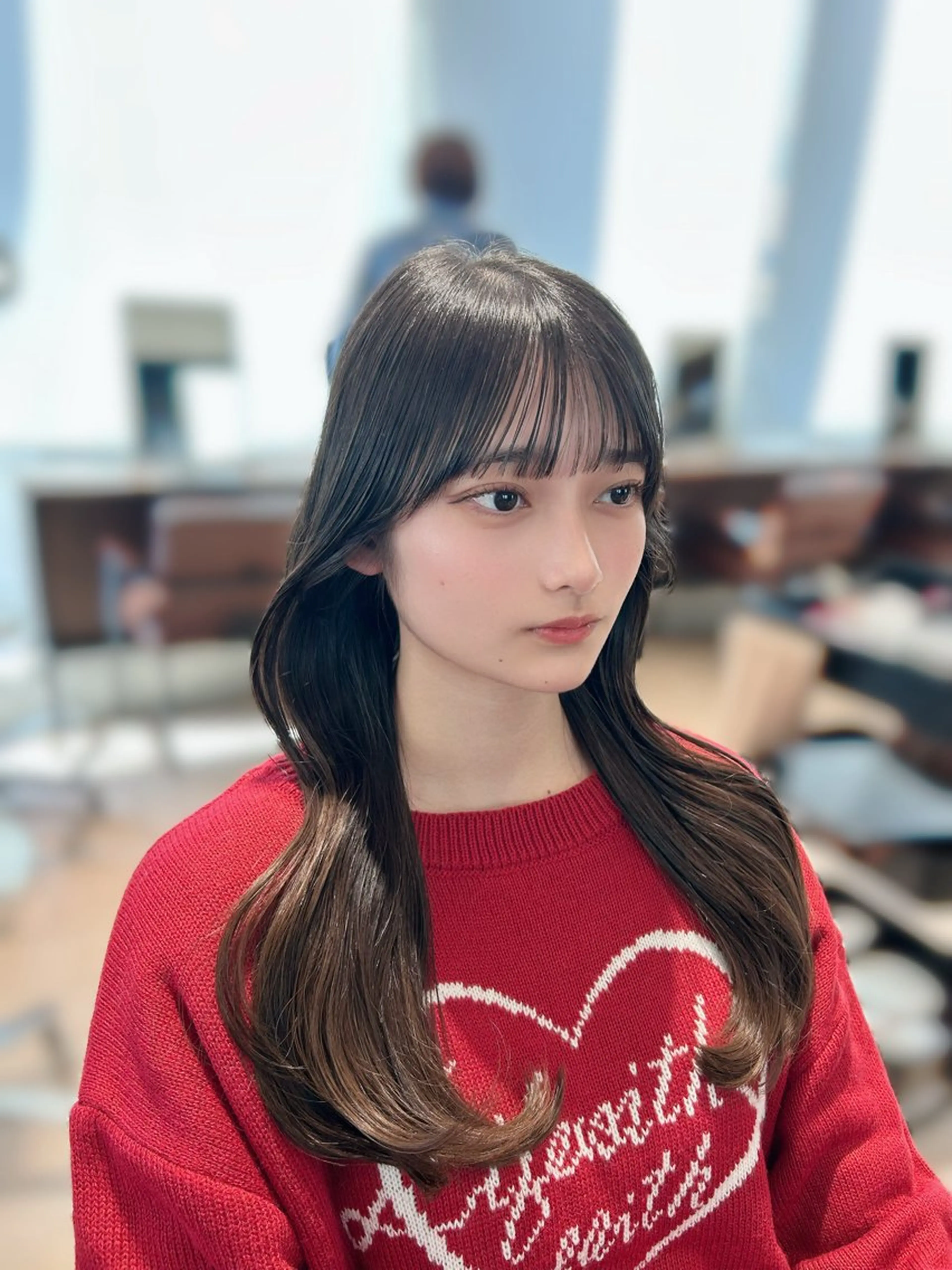 ロング カット ヘアカラー トリートメント 🎀大竹美侑／顔まわ りカット／レイヤーのヘアスタイル