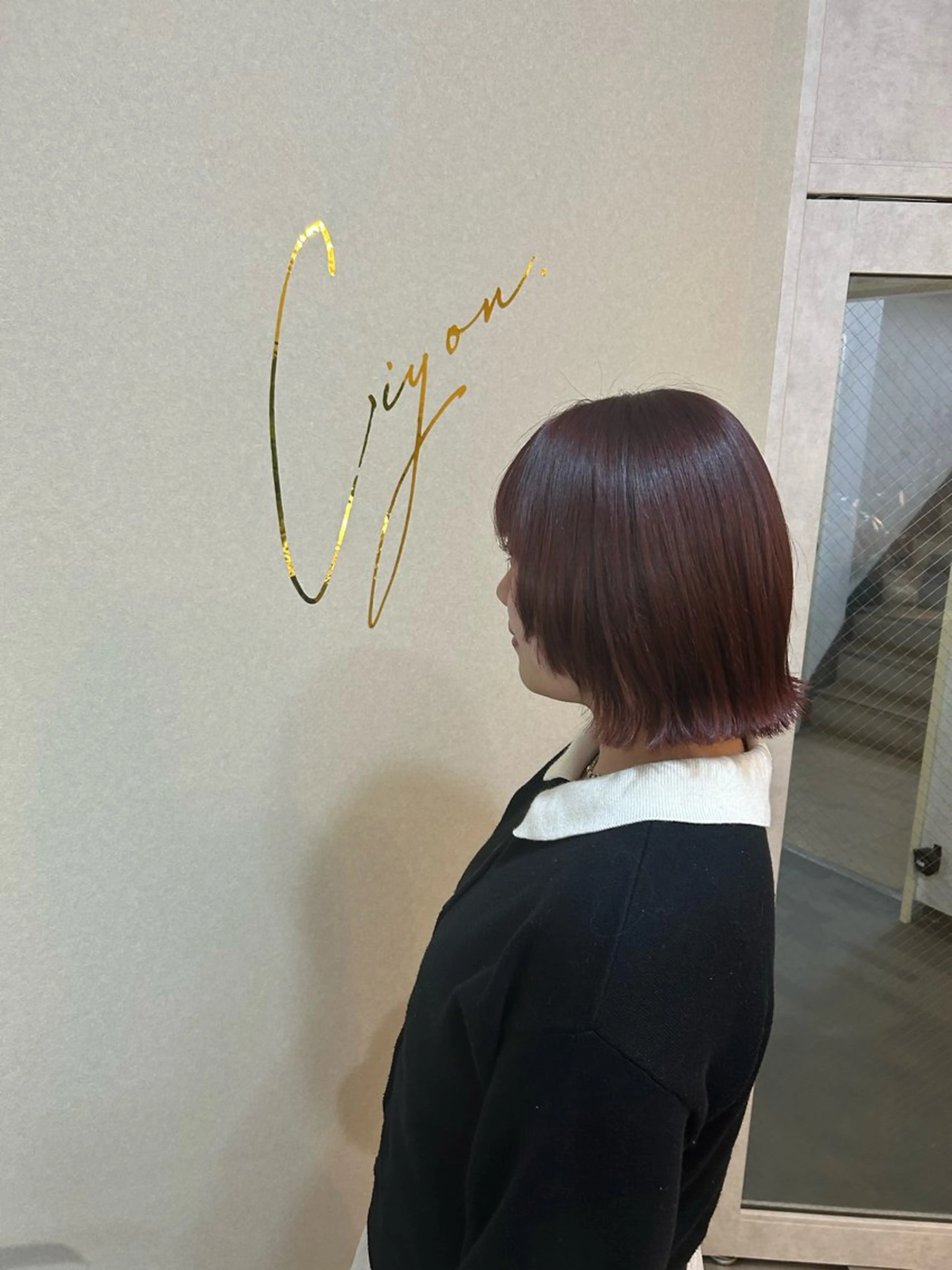 ショート カラー 切りっぱなしボブ ボブ カット ヘアカラー トリートメント 帆華 Ciyonのヘアスタイル