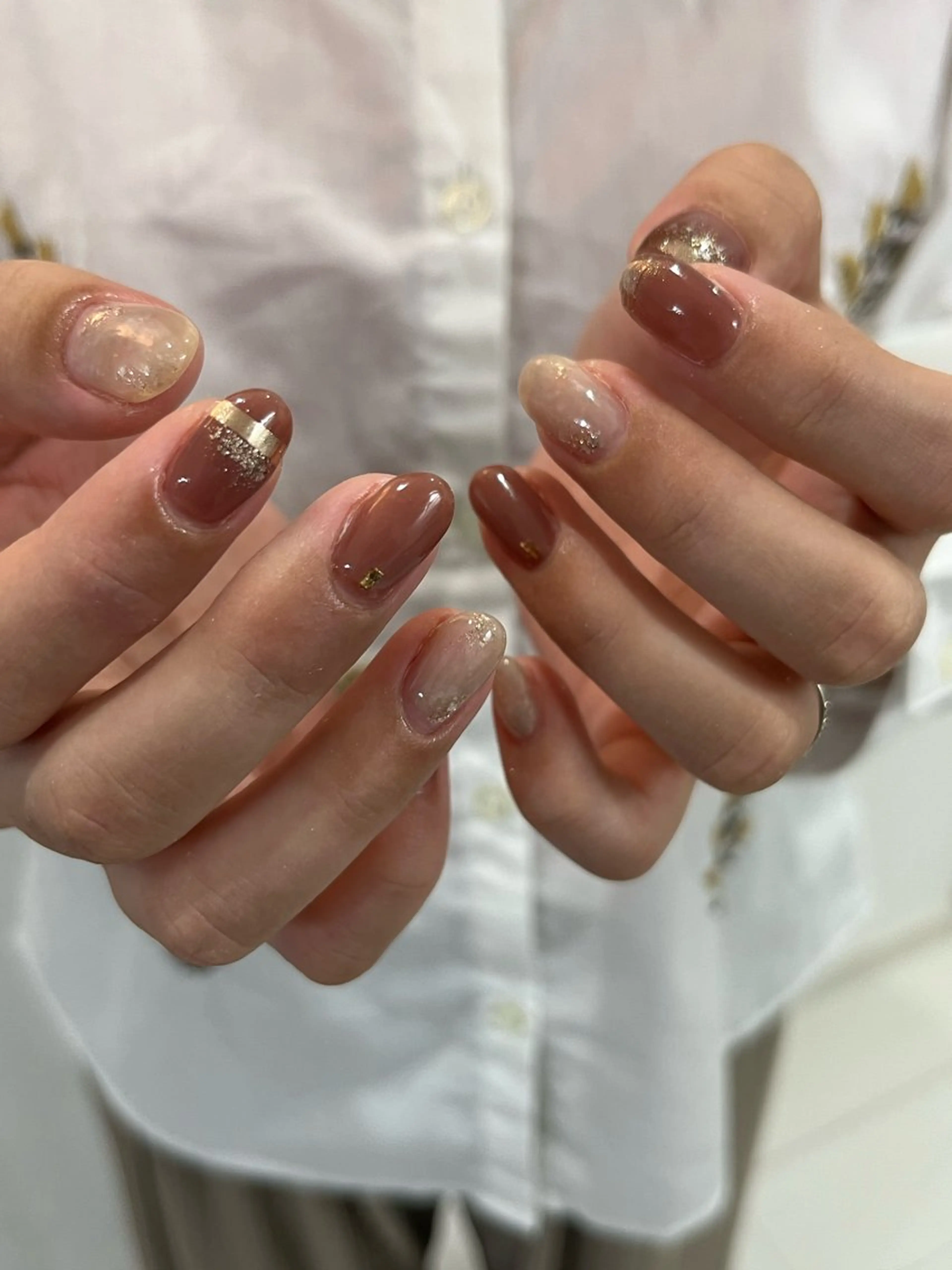 ネイル ハンドネイル Ray. ちゅるん系ニュアンスのネイルデザイン