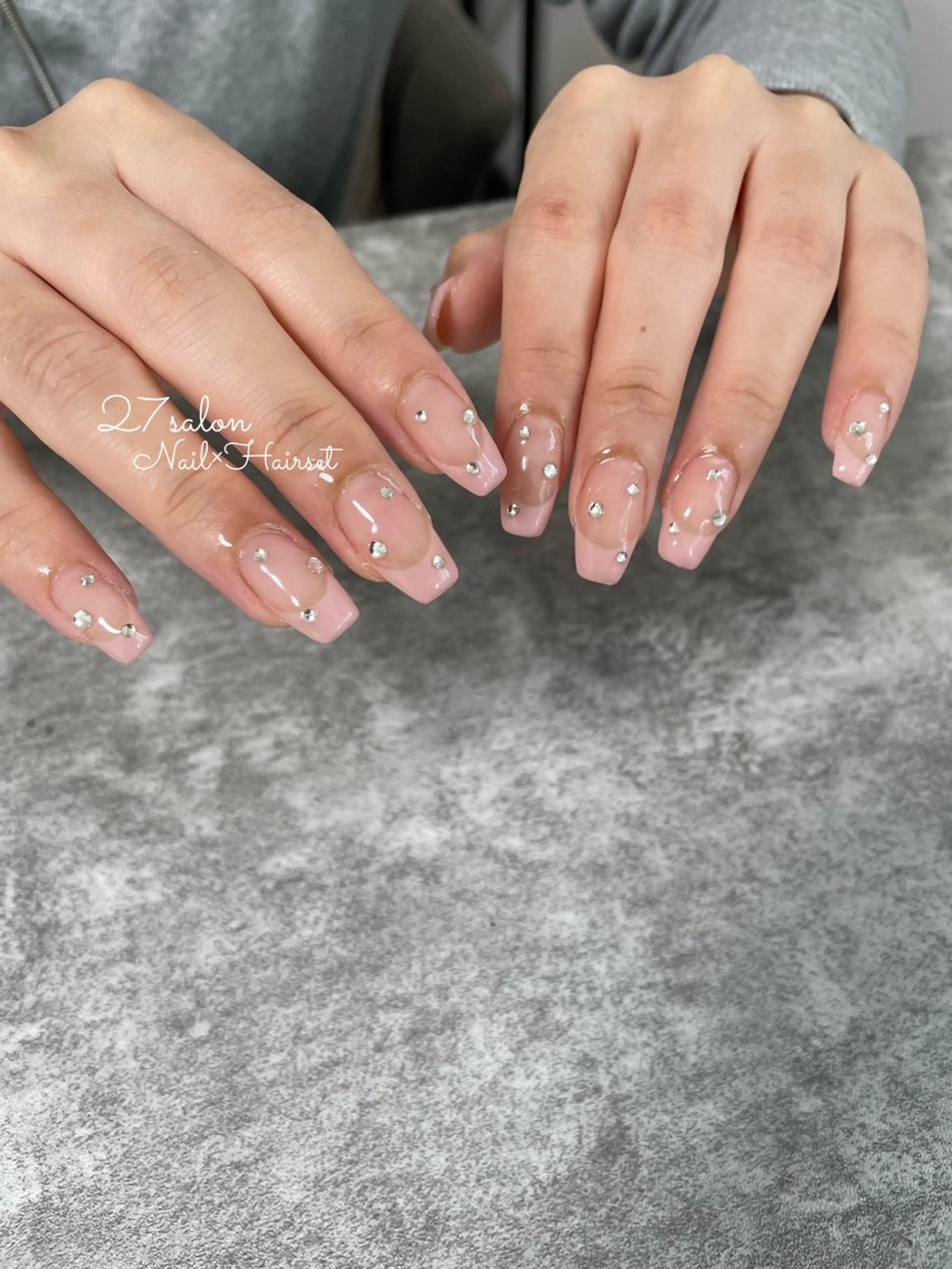 ネイル フレンチネイル ピンク 27salon yuinaのネイルデザイン