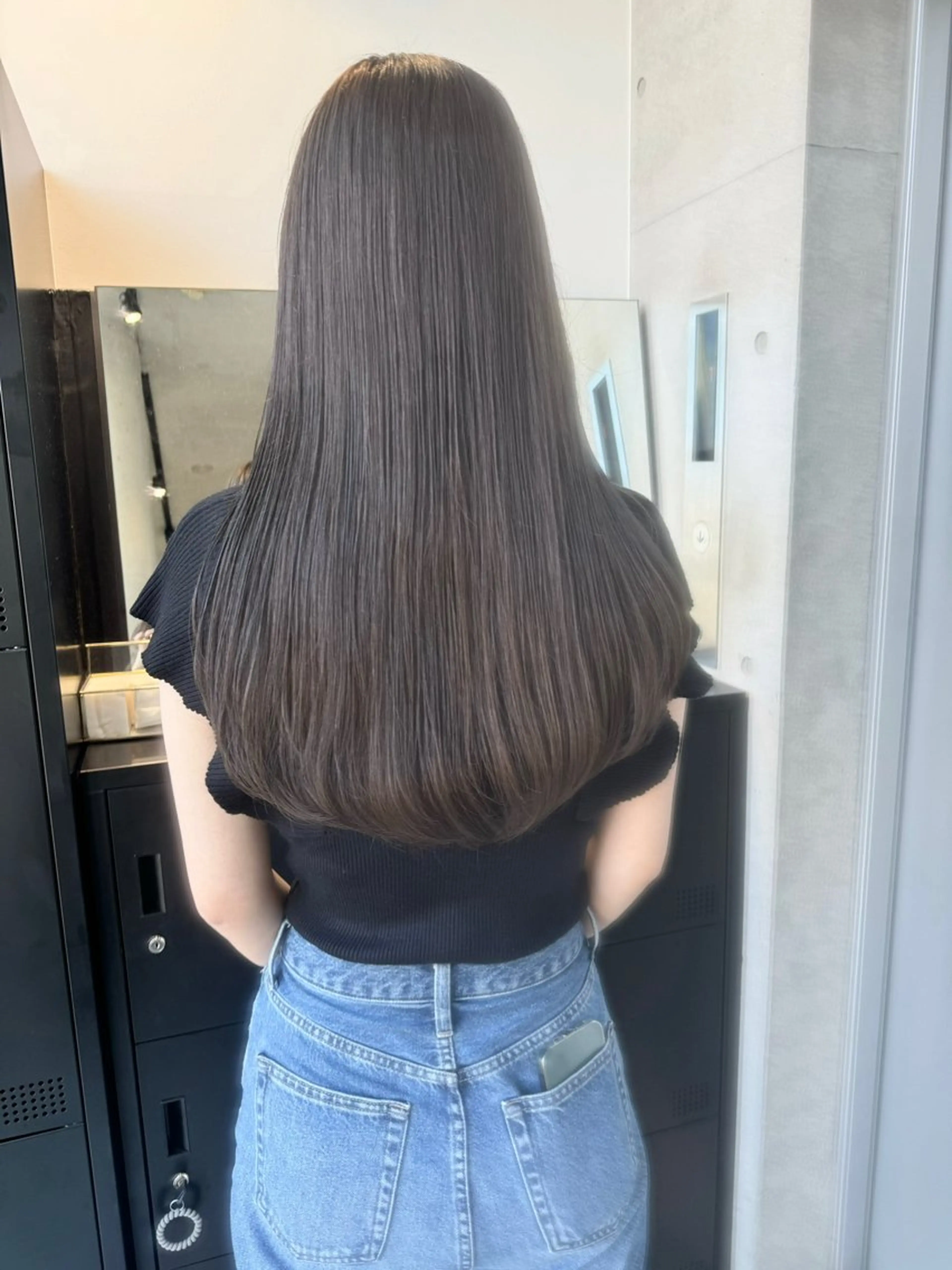 セミロング カラー パーマ ヘアアレンジ カット ヘアカラー トリートメント ヘアセット 透明感/オリーブ/ グレージュ/YUKAのヘアスタイル