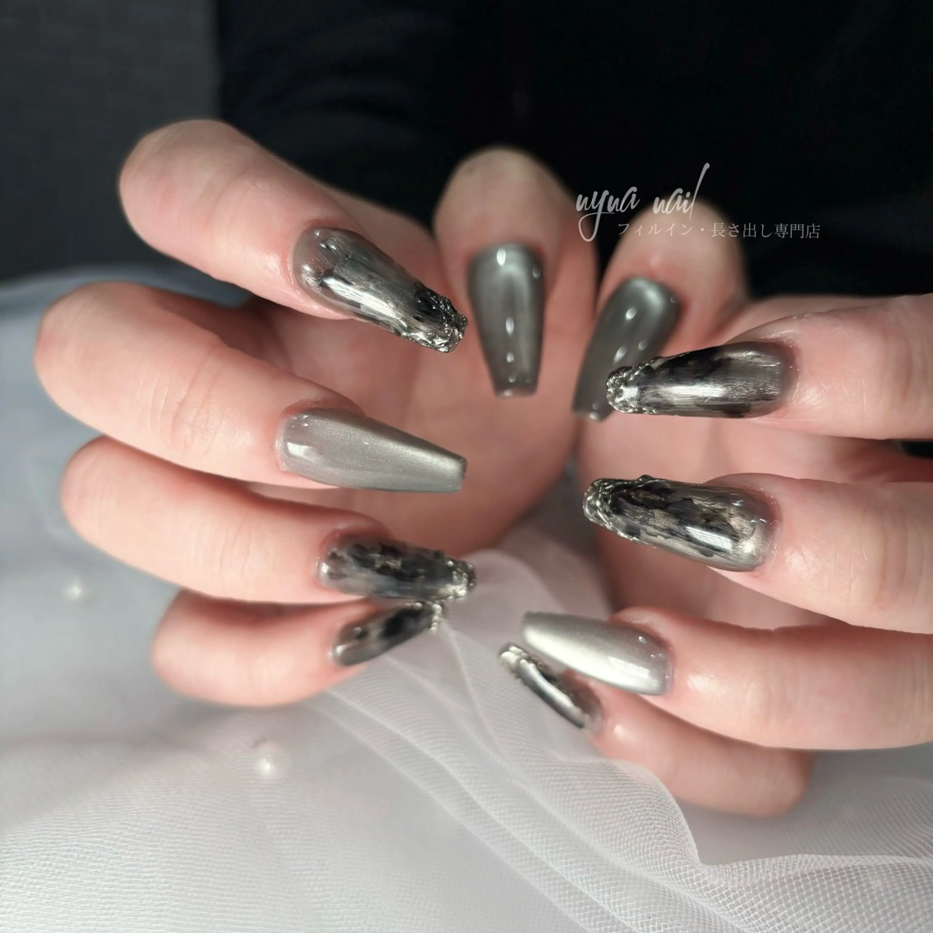 ネイル 長さ出し ネイルチップ Y U K Iのネイルデザイン