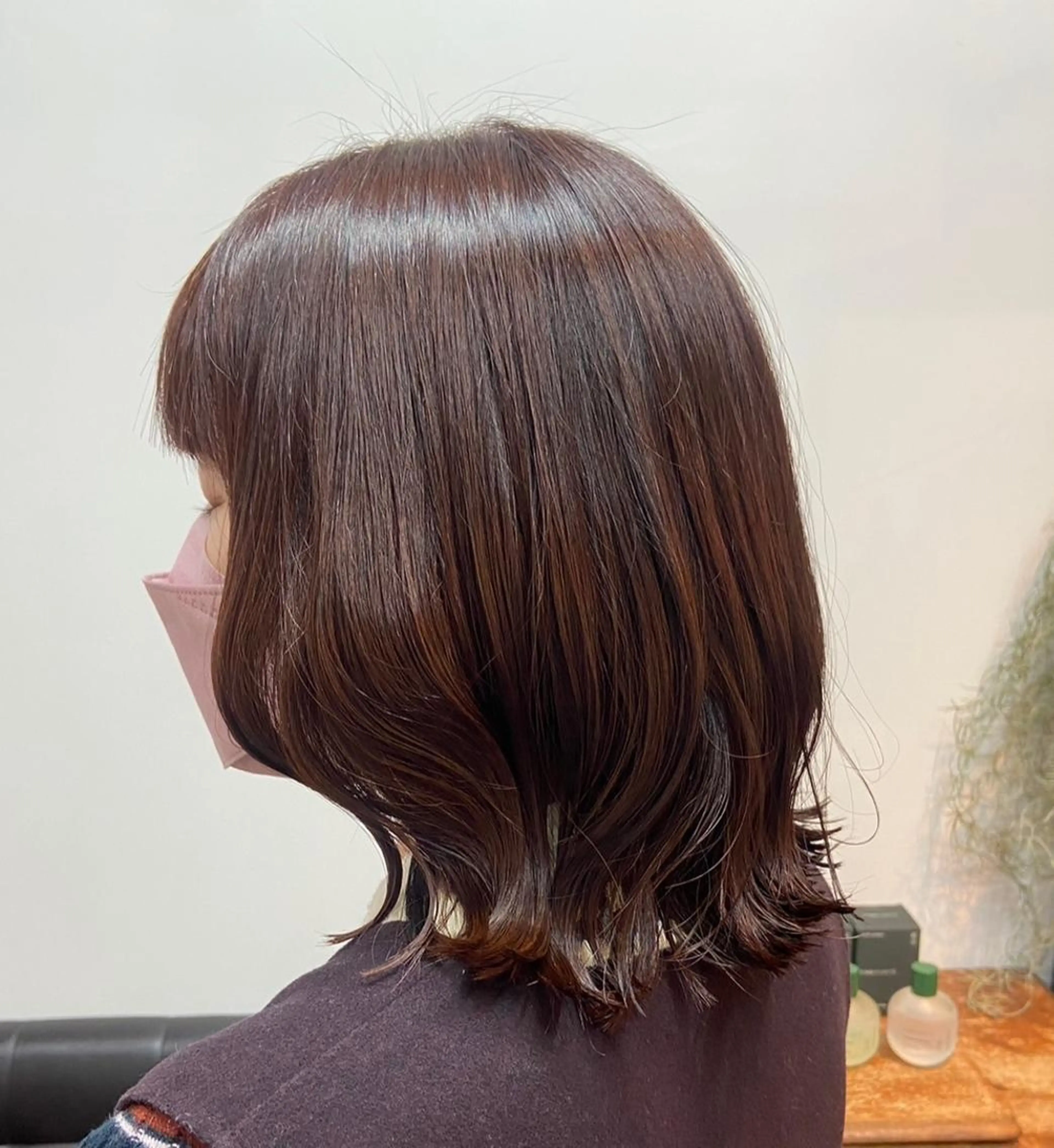 ミディアム カラー ピンクカラー 安岡美咲✂︎ 艶カラー/髪質改善のヘアスタイル