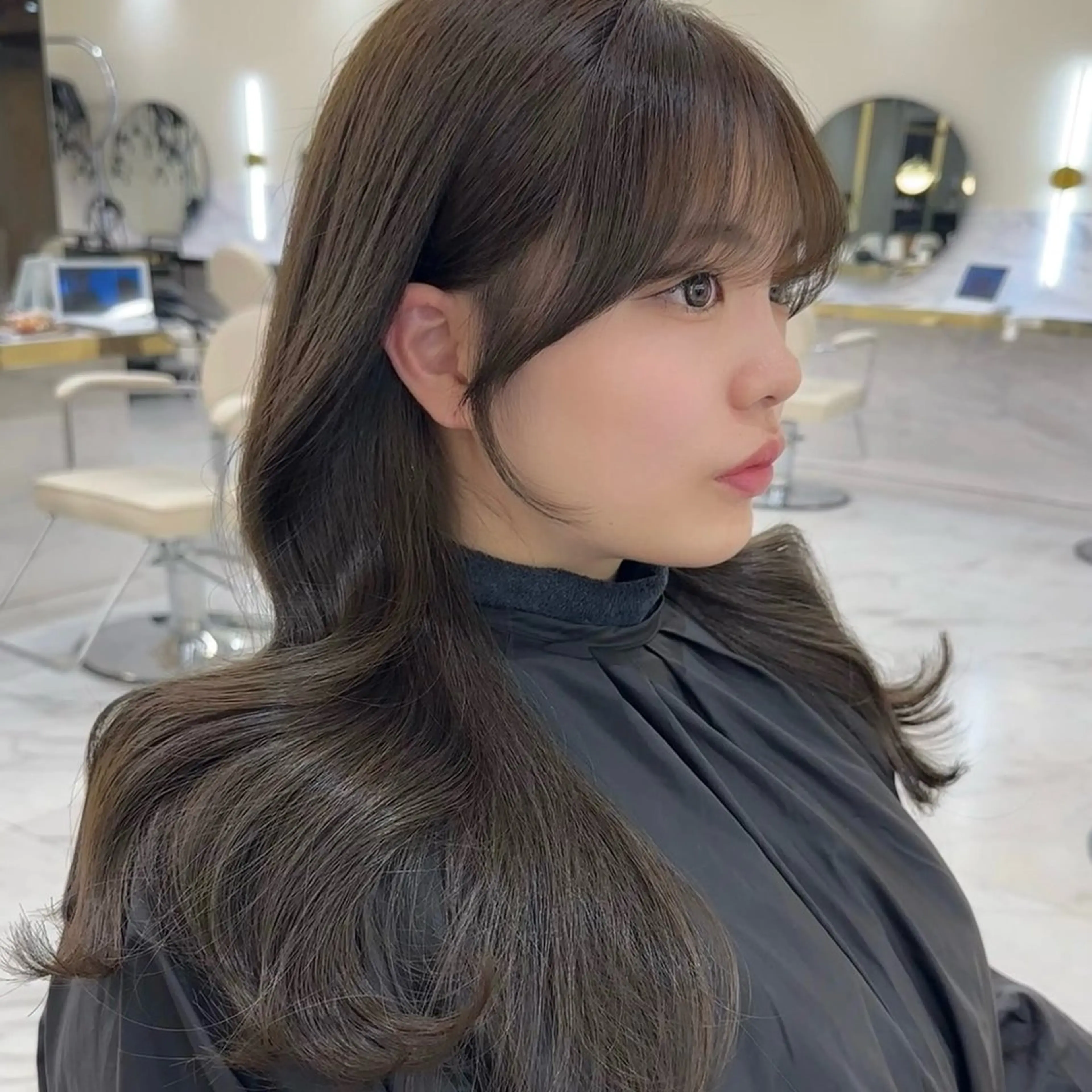 ロング カラー ブラウンカラー 透明感カラー グレージュ オリーブカラー ピンクカラー カット ヘアカラー CHAINON CENTREのヘアスタイル