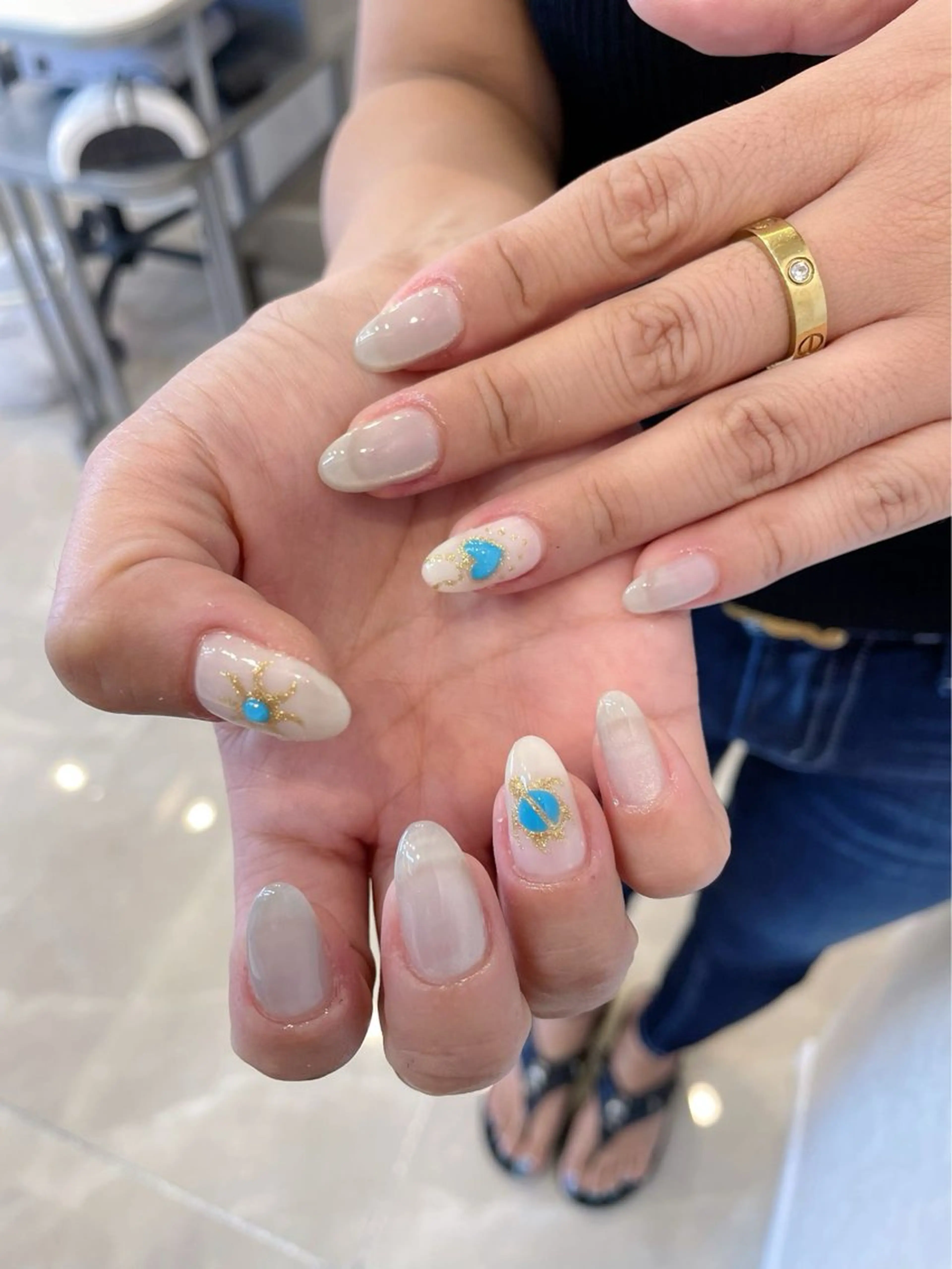 ネイル アートネイル フットネイル ジェルネイル ハート マグネットネイル Babarla　Nail　Salon所属・babarla Nailのネイルデザイン