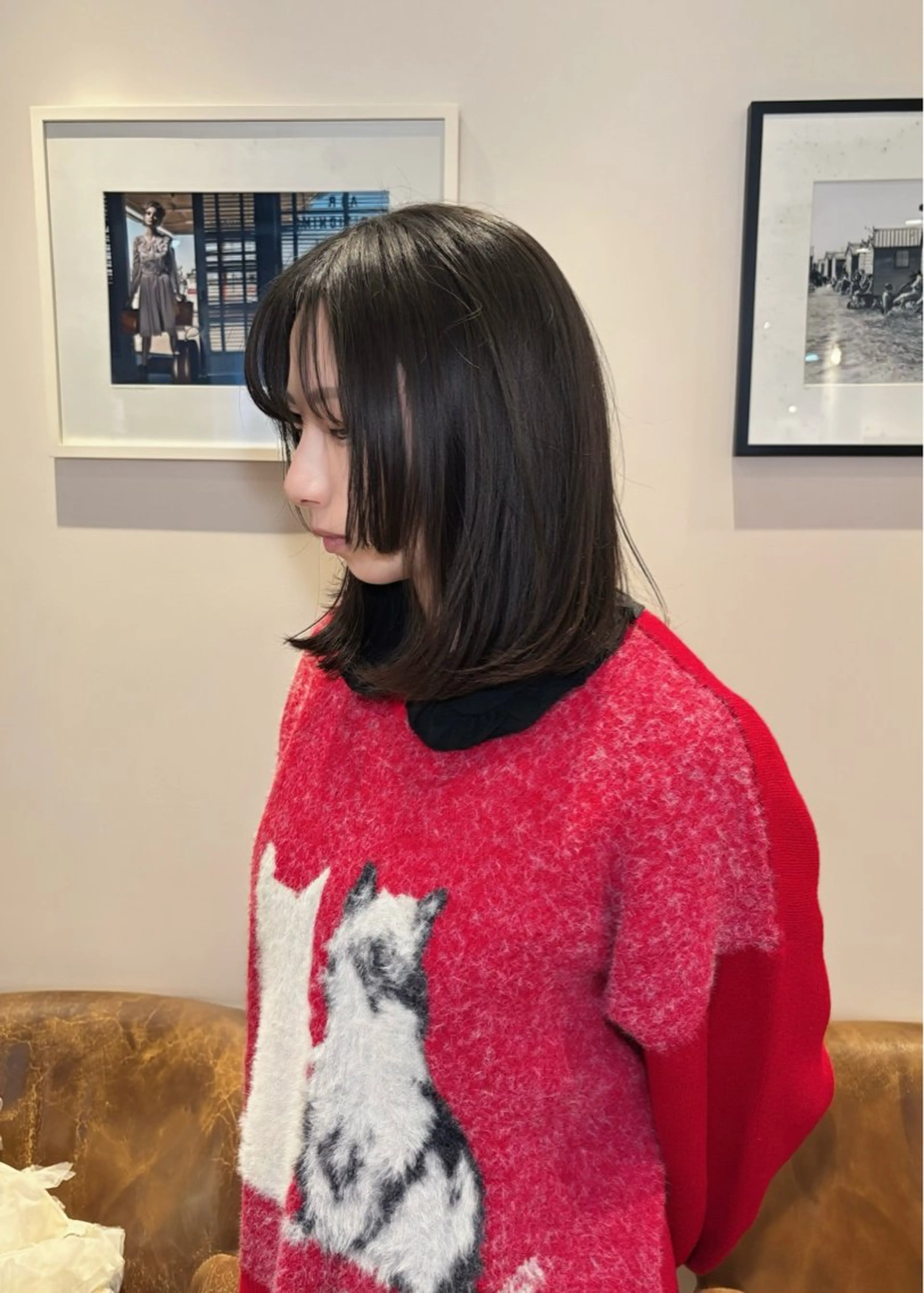 ミディアム カラー レイヤーカット カット ヘアカラー トリートメント 葵🫧髪質改善/ つや髪✨梅田のヘアスタイル