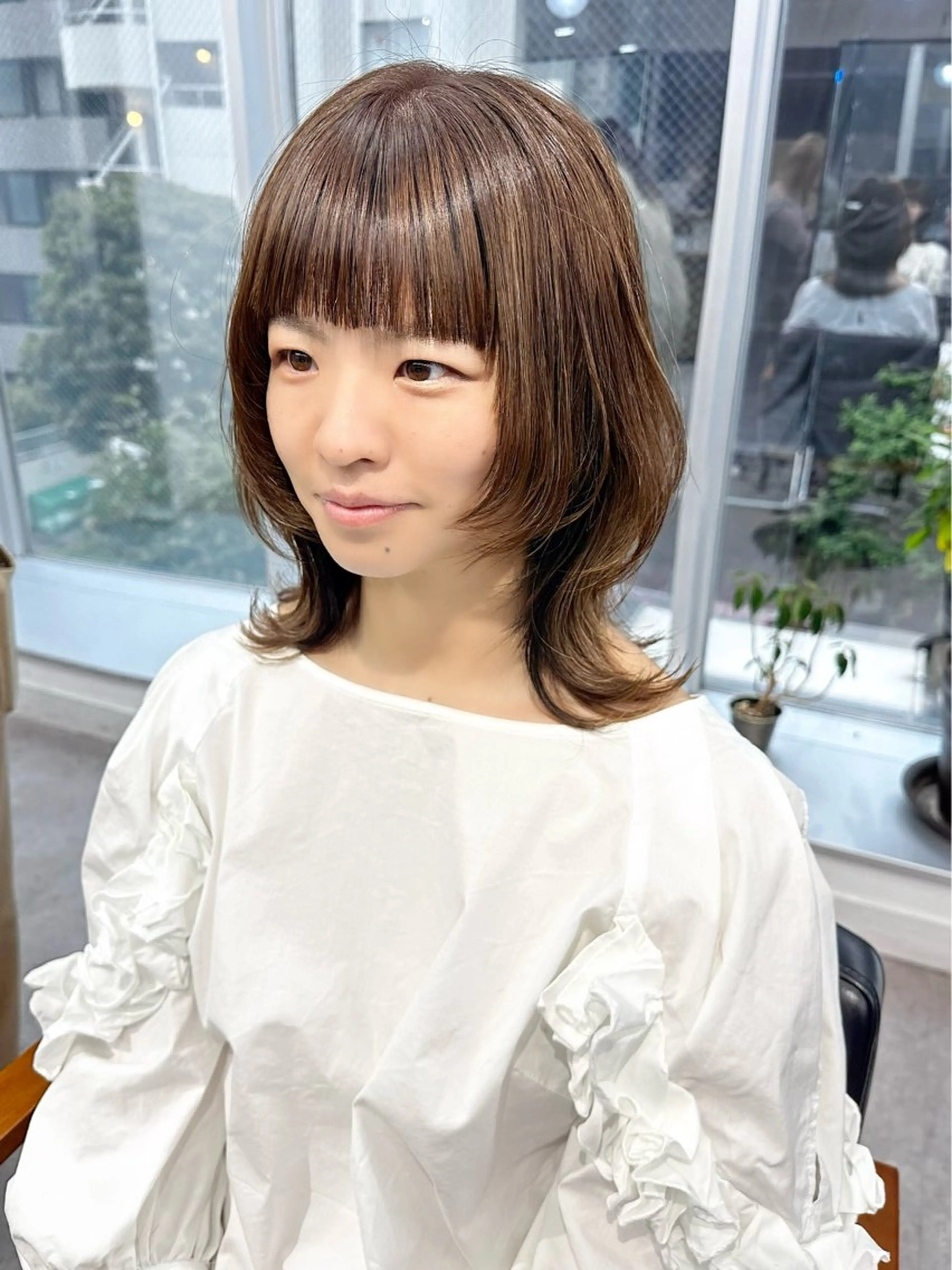 ミディアム カラー パーマ ヘアアレンジ メンズ キッズ カット ヘアカラー 似合わせレイヤー 🌿JUNのヘアスタイル
