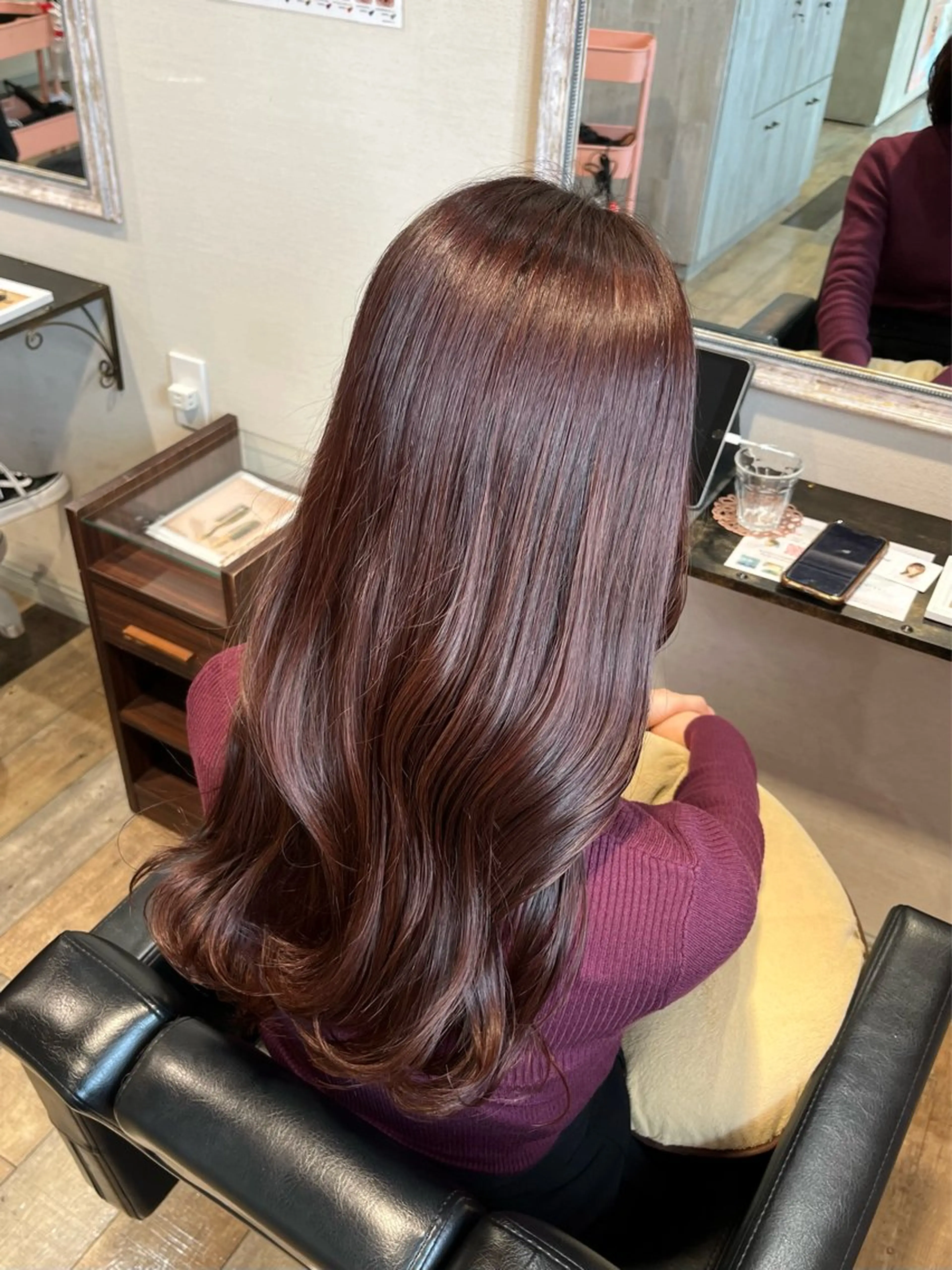 ロング カラー ブリーチ ラベンダーカラー ブリーチなしカラー ピンクカラー ピンクラベンダー 顔まわり/オフィス カラー/青栁優🔆のヘアスタイル