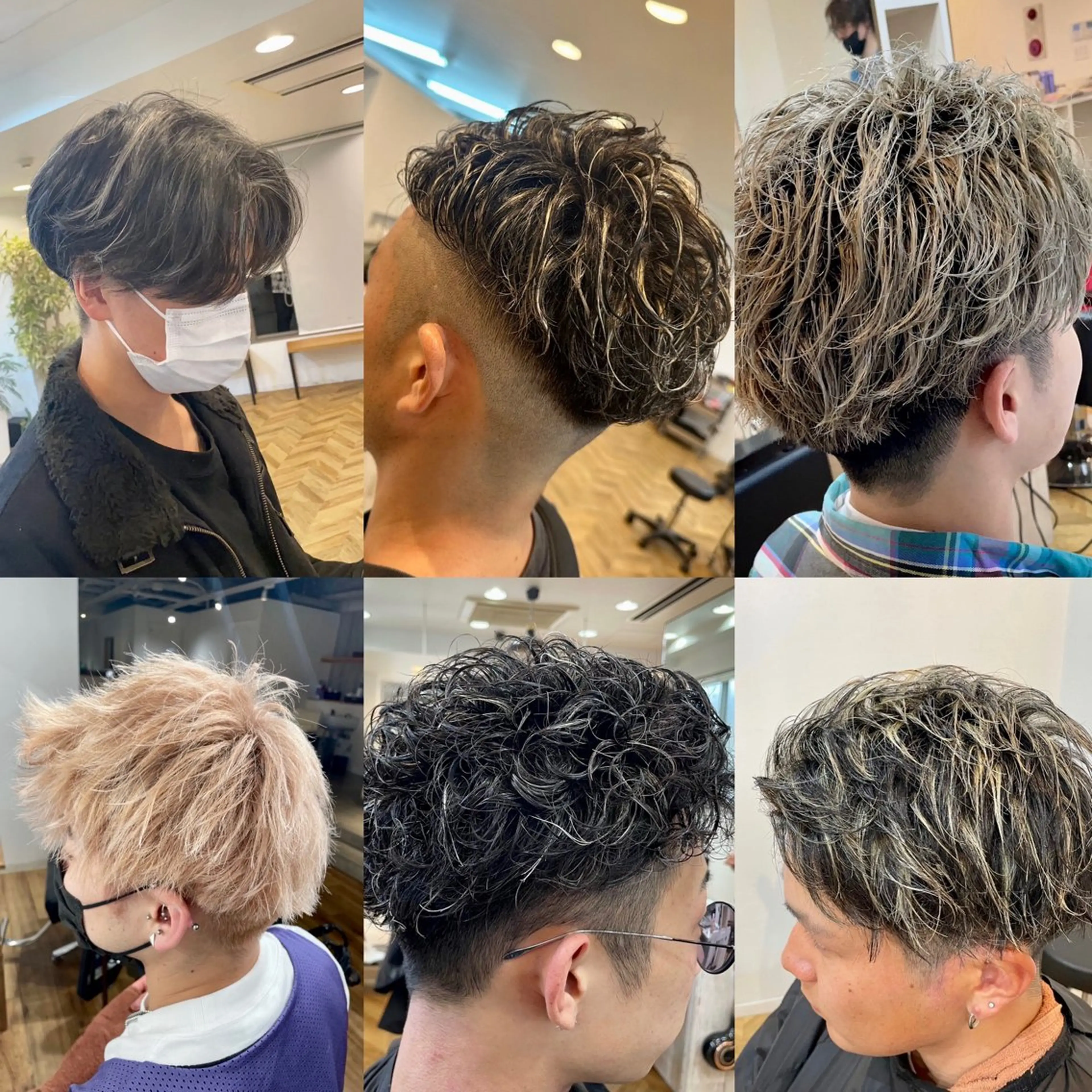 メンズ カット ハイトーン髪質改善 家中貴典のヘアスタイル