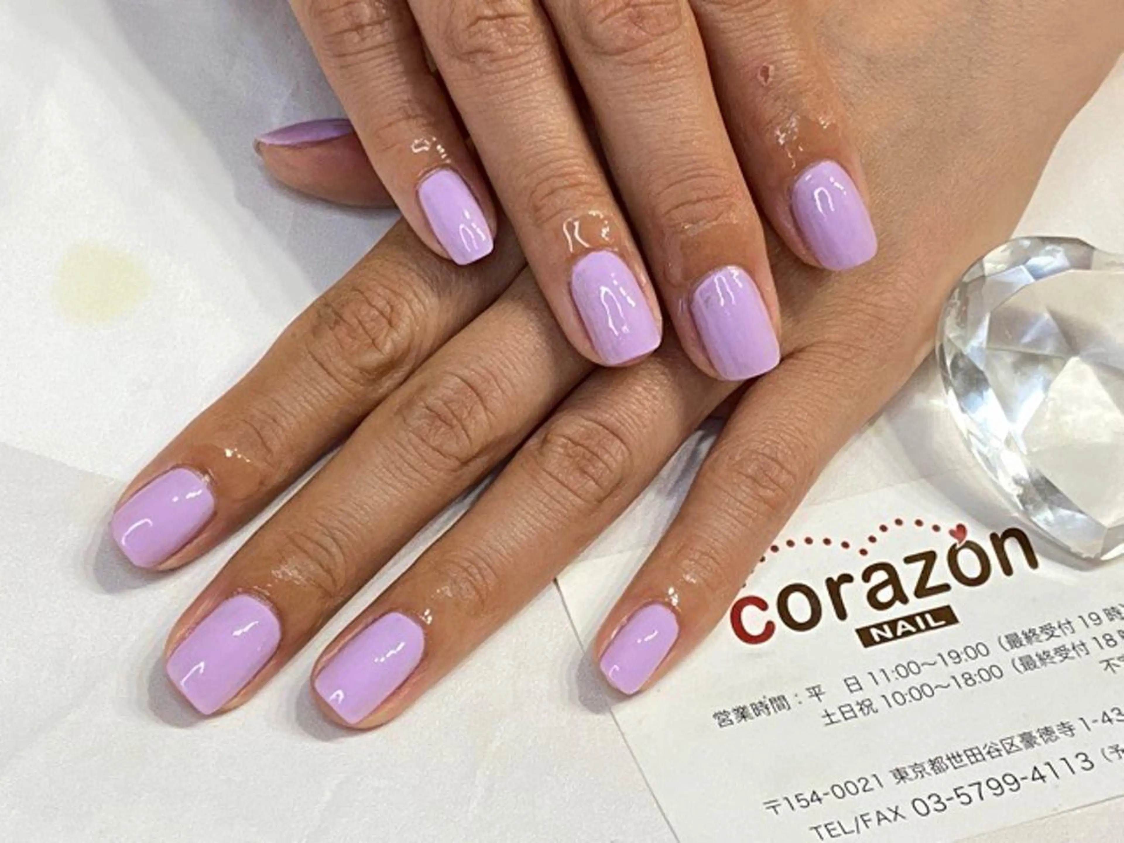 ネイル ワンカラーネイル パープル ハンドネイル corazon所属・ネイリスト aicoのネイルデザイン