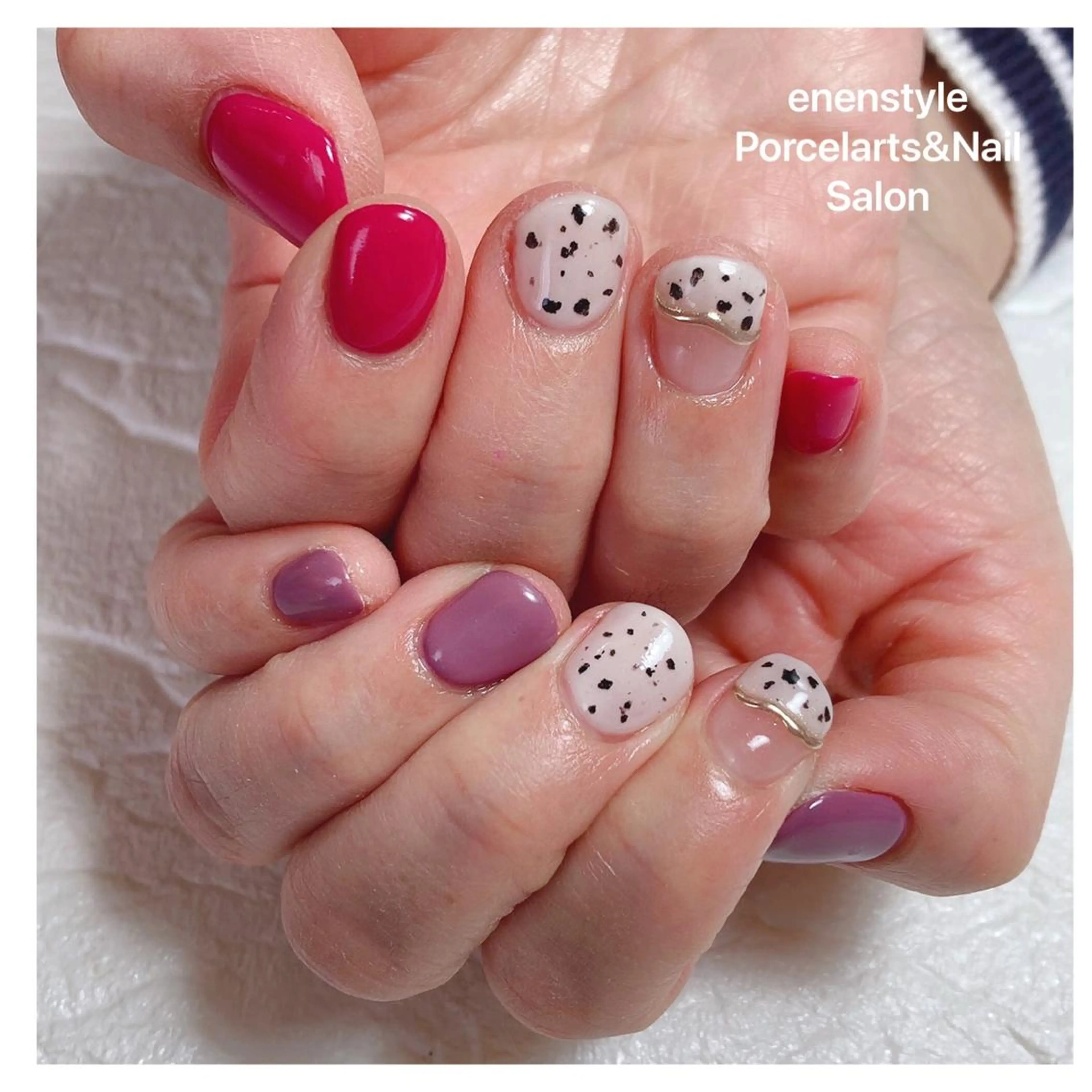 ショート ネイル ハンドネイル 👑enen style👑のネイルデザイン