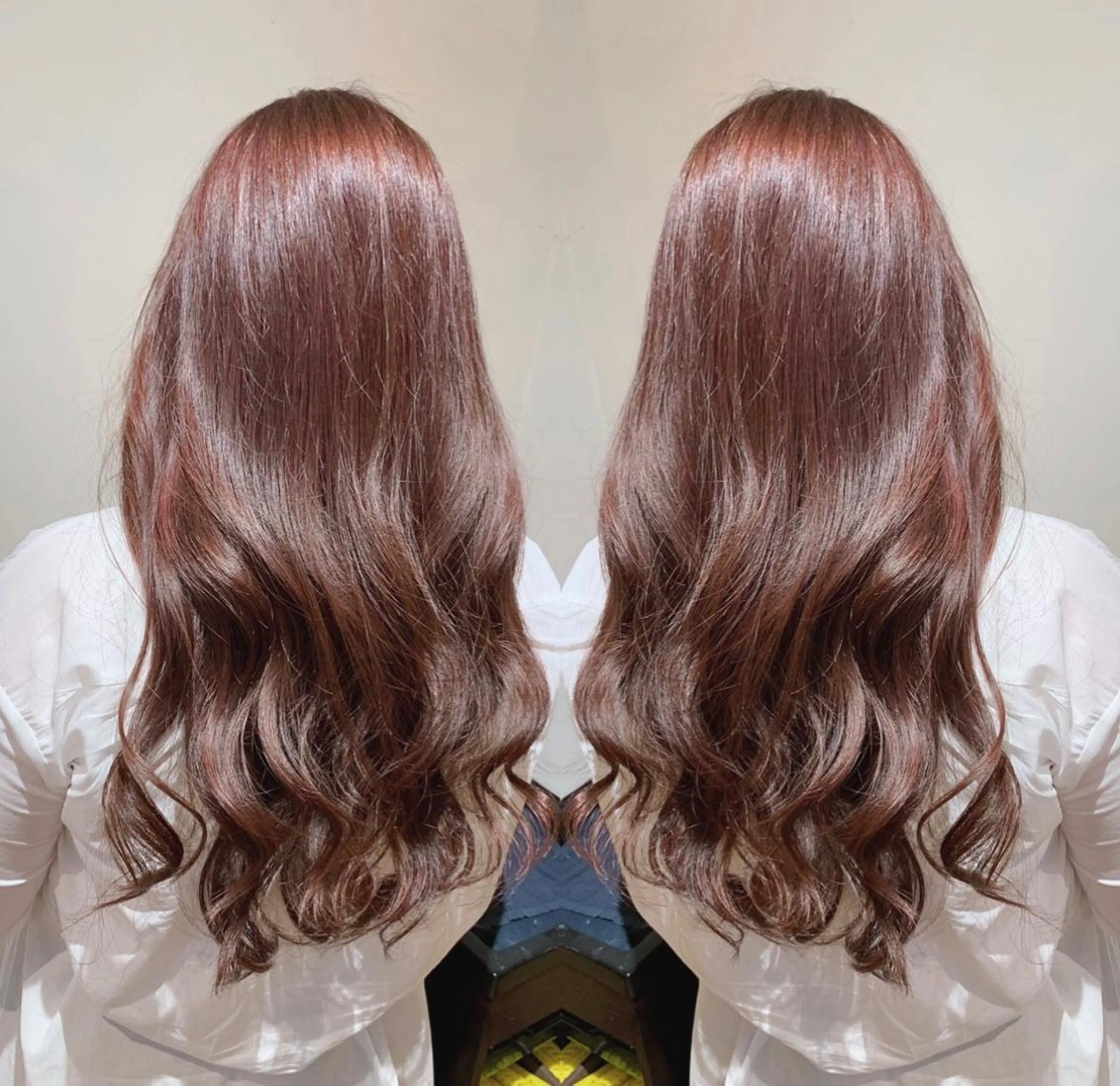 ロング カラー ヘアアレンジ イルミナカラー ピンクカラー 髪質改善特化 ミサワコウキのヘアスタイル