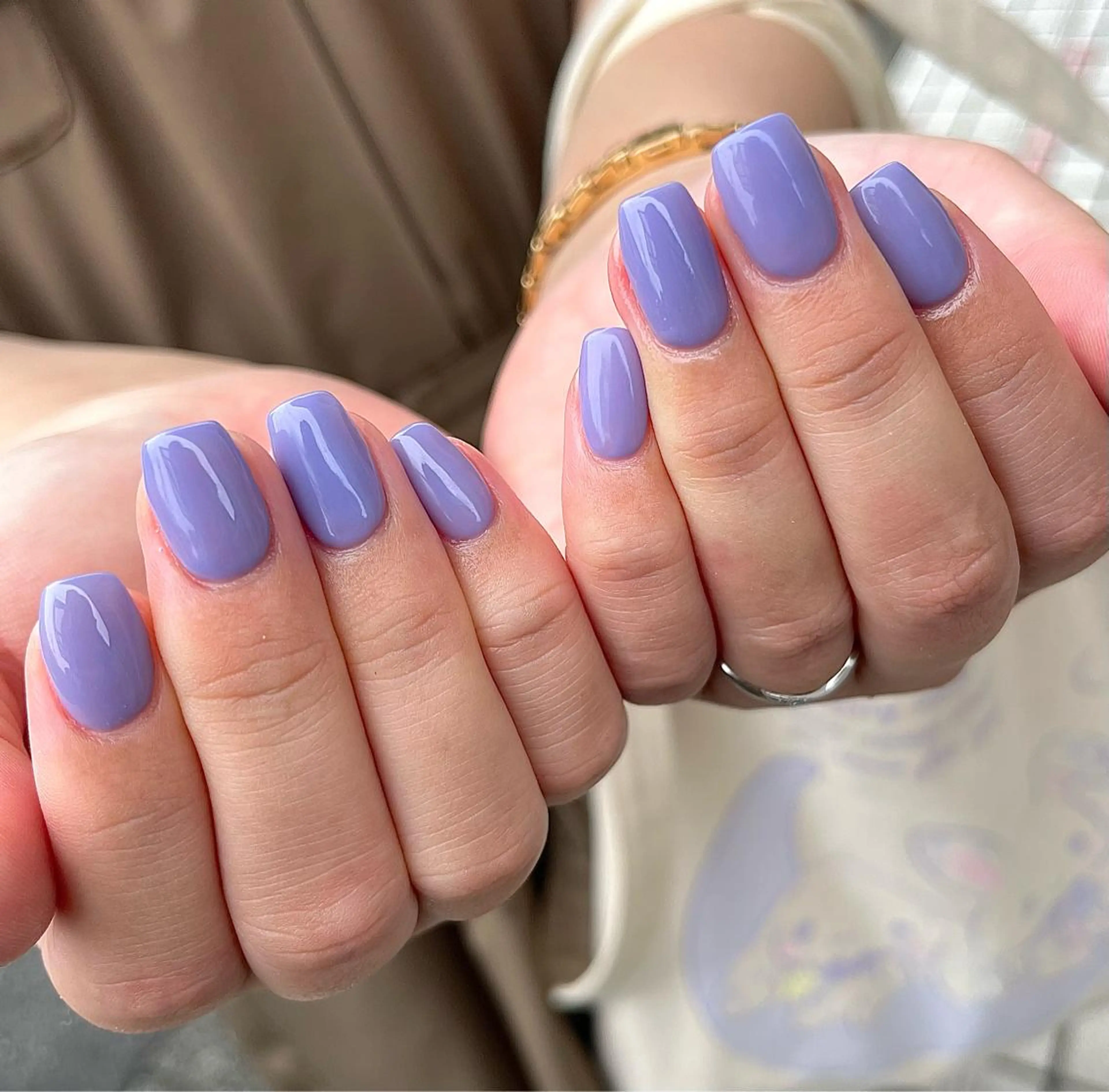ネイル ワンカラーネイル パープル スクエアネイル para ☀︎ sol by BECK所属・Para Sol nail　Maoのネイルデザイン