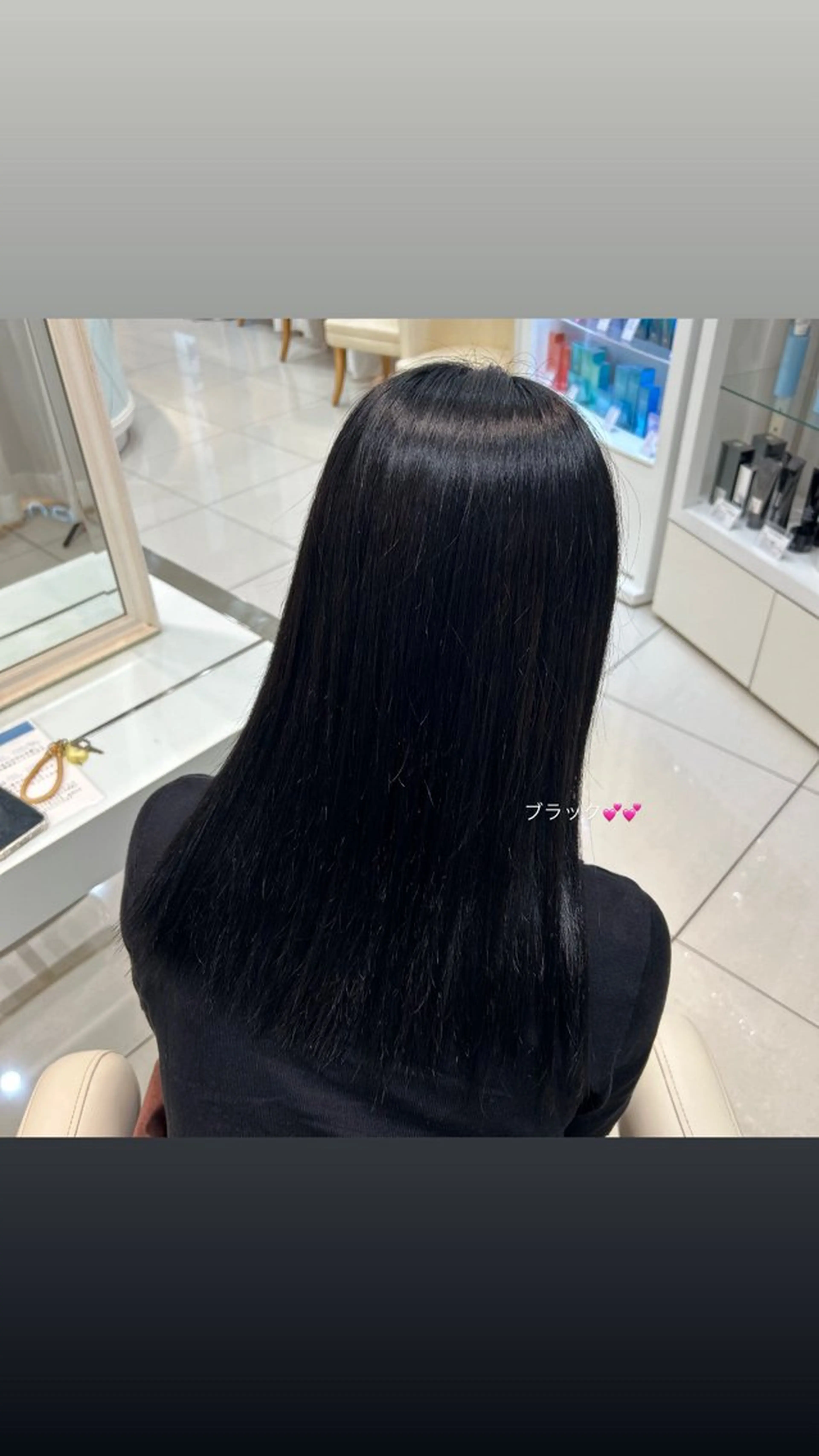 ミディアム カラー 黒髪 🩵yui /毛流れパーマ🪽のヘアスタイル