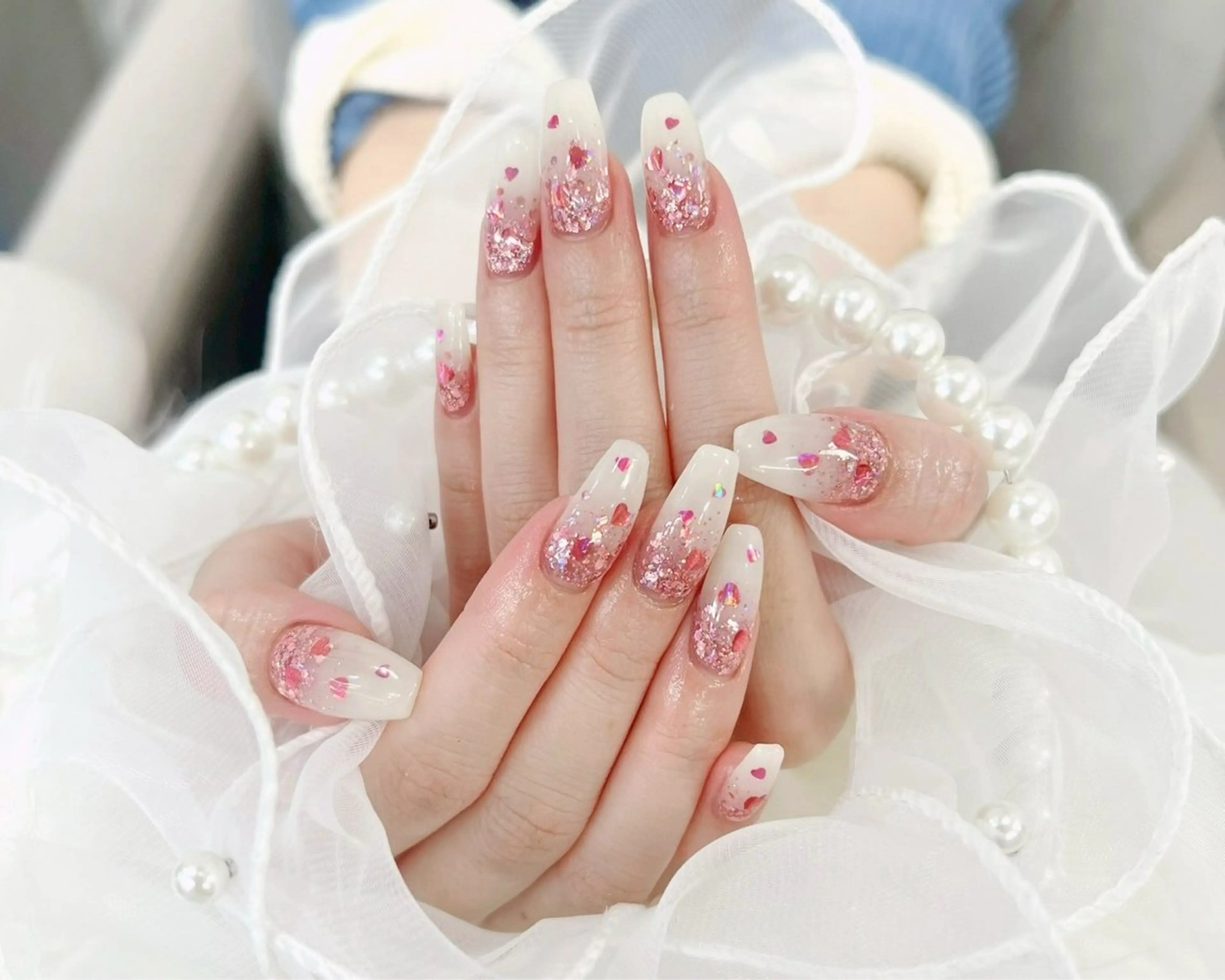 ネイル アートネイル フラッシュネイル フラワーネイル ジェルネイル ガーリー Puti nailのネイルデザイン