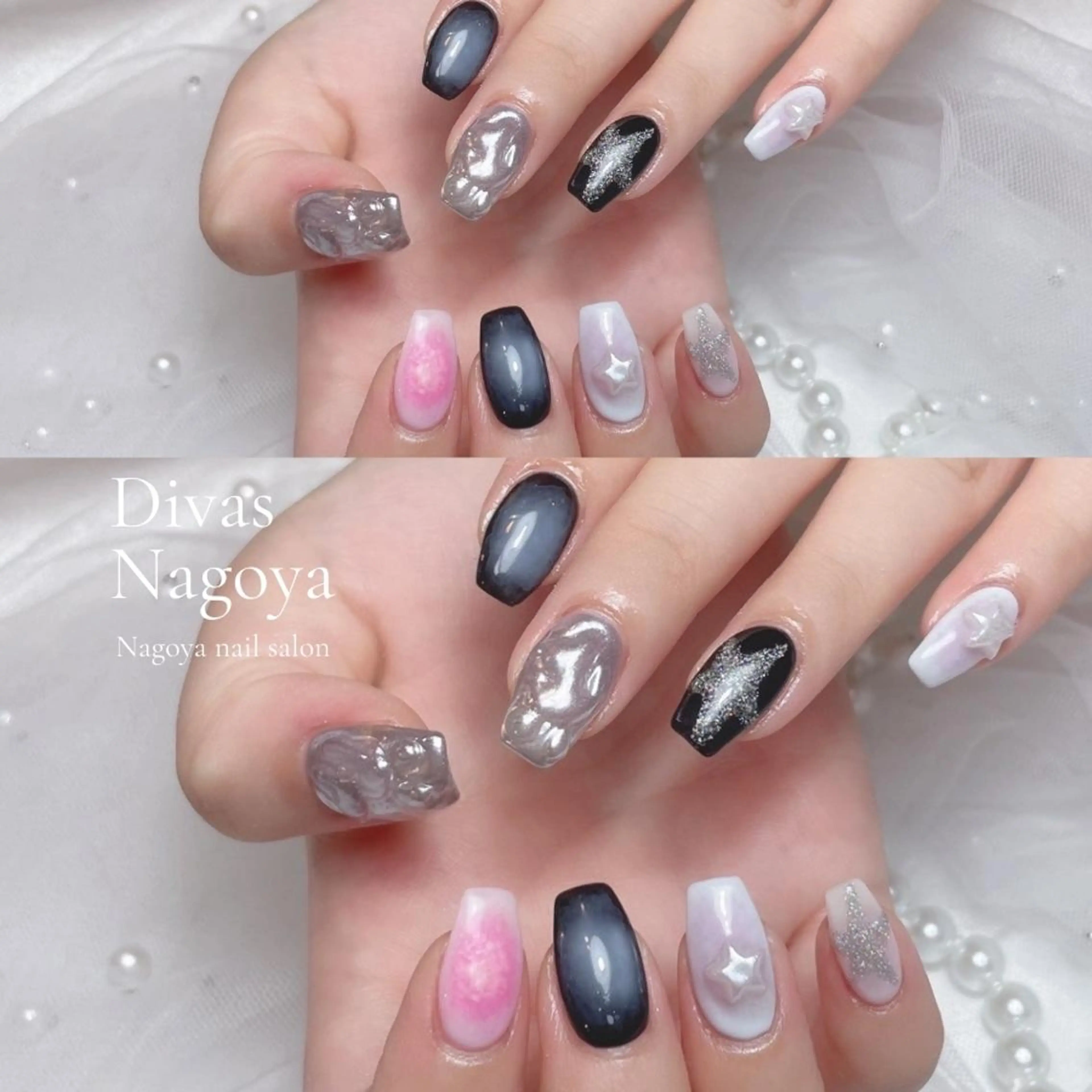 ネイル アートネイル 長さ出し ジェルネイル 韓国ネイル マグネットネイル 🎀Sakae D.d nail🎀のネイルデザイン