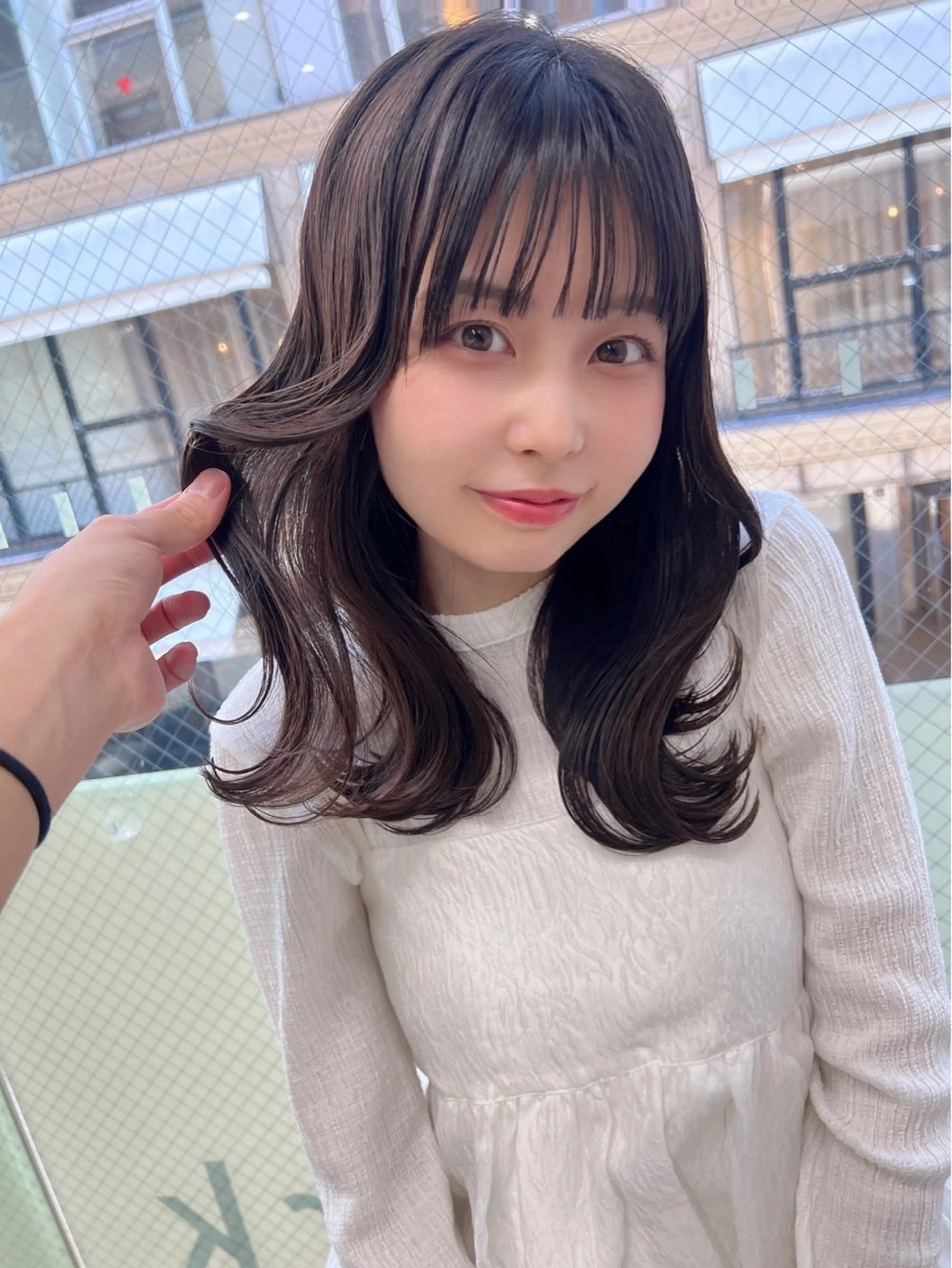 ミディアム カラー カット ヘアカラー トリートメント 髪質改善will hairdesignのヘアスタイル