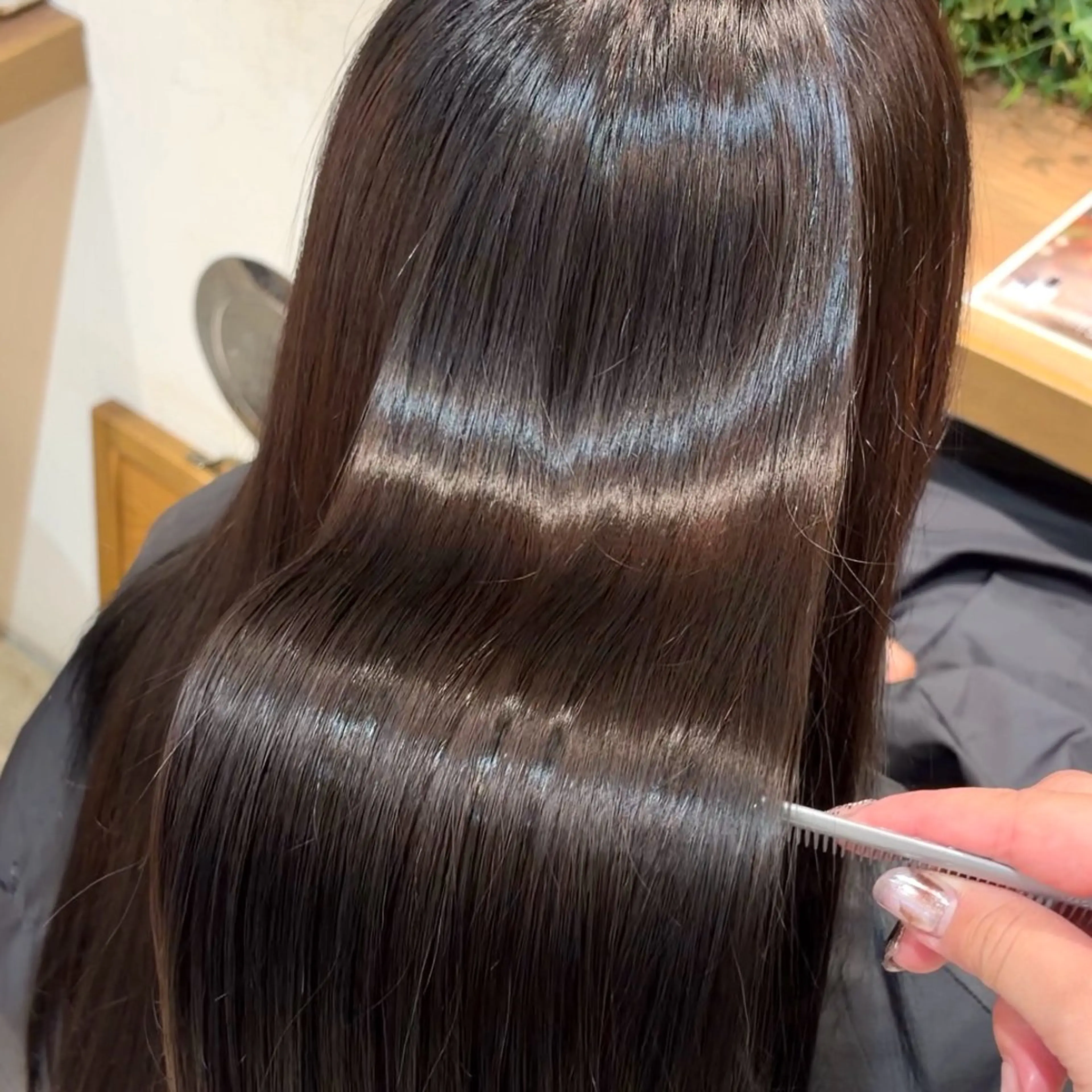 ロング 髪質改善 トリートメント 横浜パーマ🌐 暖色カラー🍒もえかのヘアスタイル