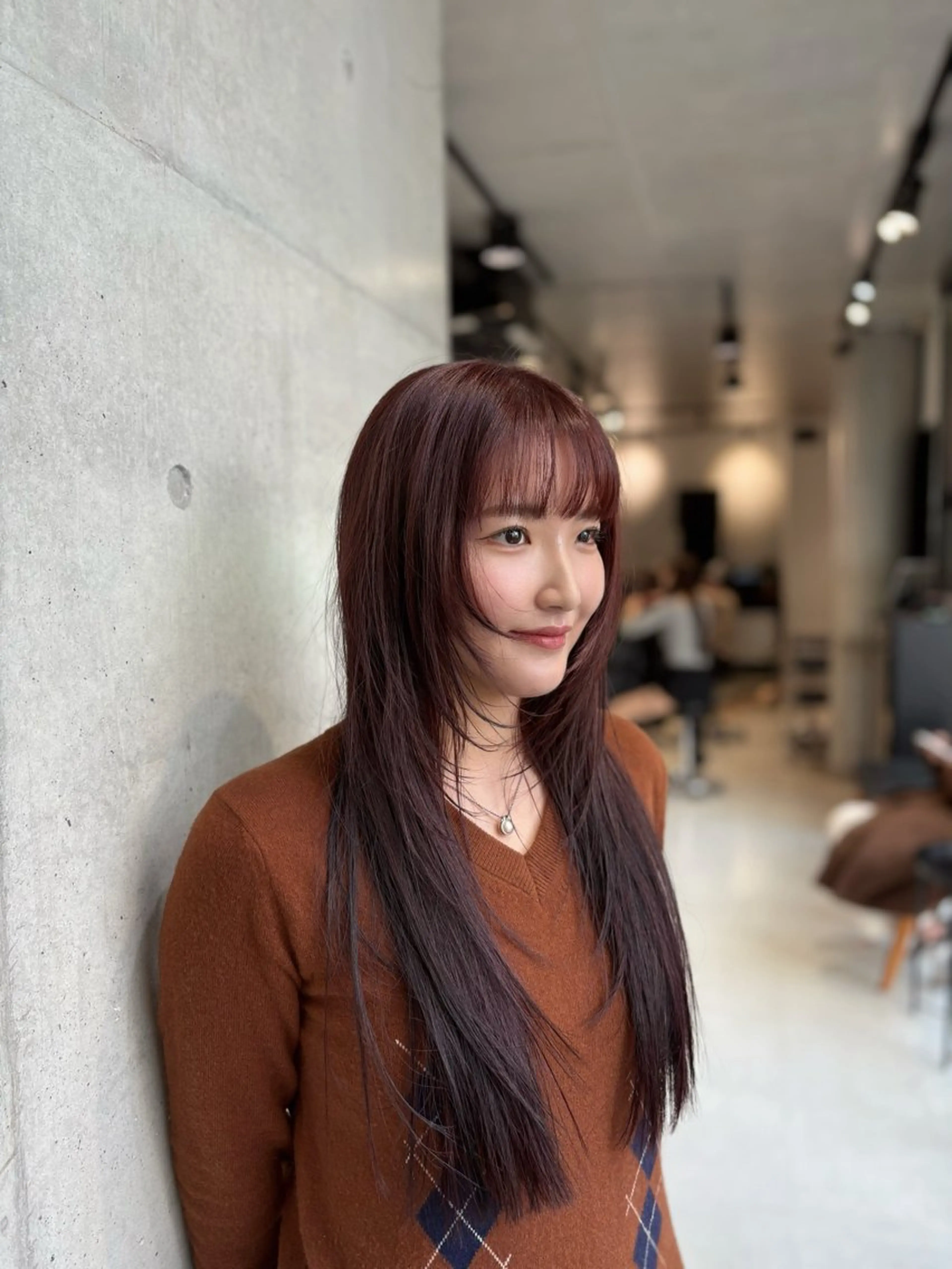 ミディアム カラー パーマ カット ヘアカラー トリートメント レイヤー/グレージュ 赤み消し/コウスケのヘアスタイル