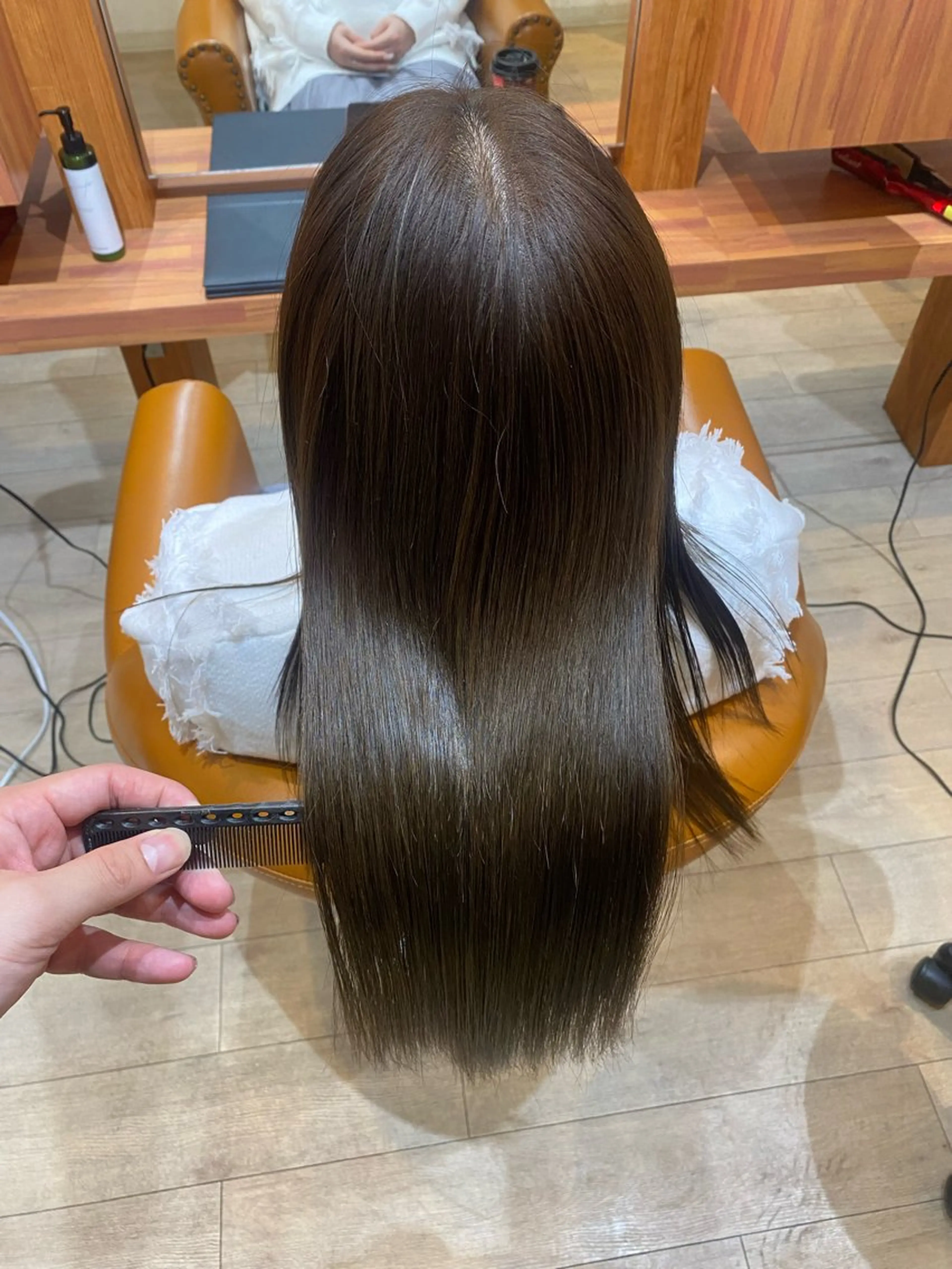 ロング カラー オリーブカラー カット ヘアカラー 縮毛矯正とレイヤー カット/杉村凜汰郎のヘアスタイル