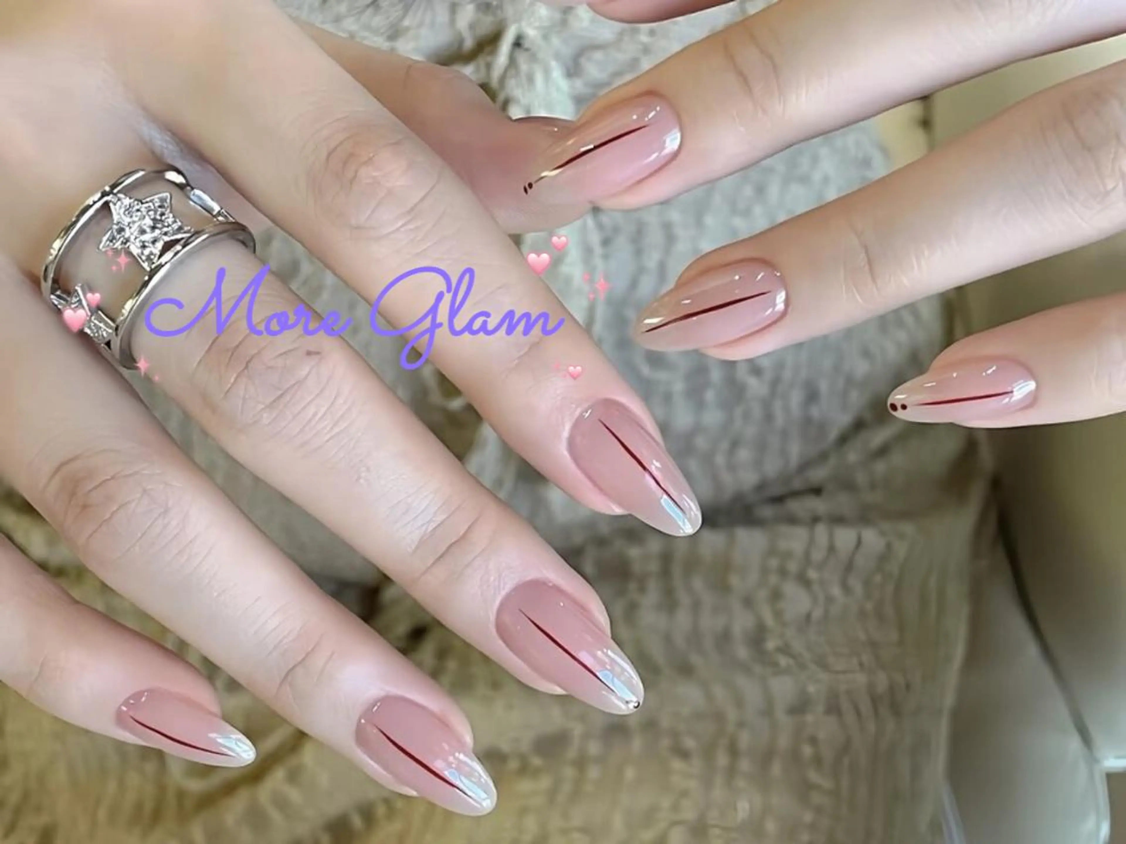 ネイル 長さ出し フットネイル フレンチネイル ジェルネイル ガラスフレンチ MoreGlam Nailsのネイルデザイン