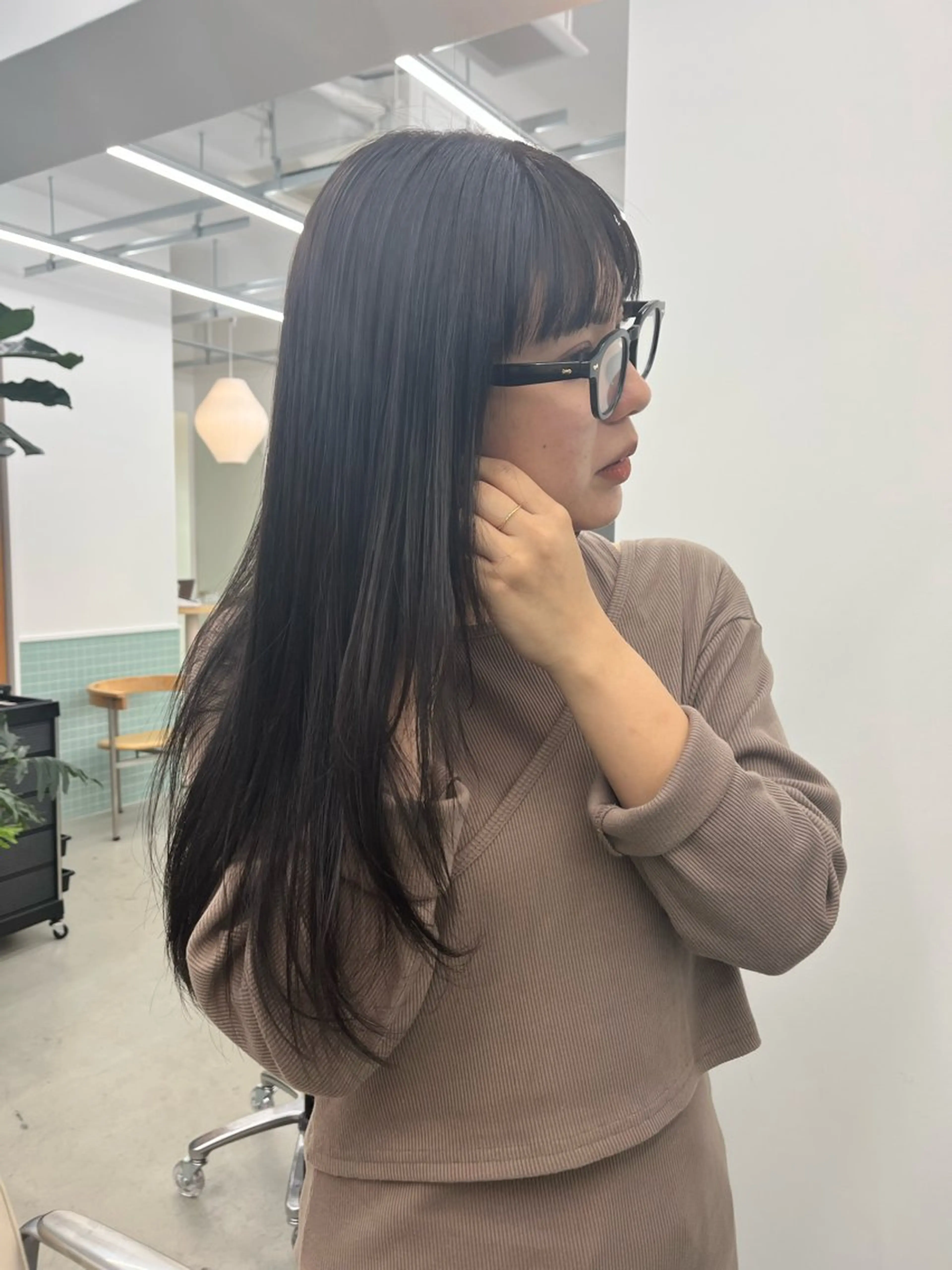 ロング レイヤー/ケアパーマ /ニュアンス/モードのヘアスタイル