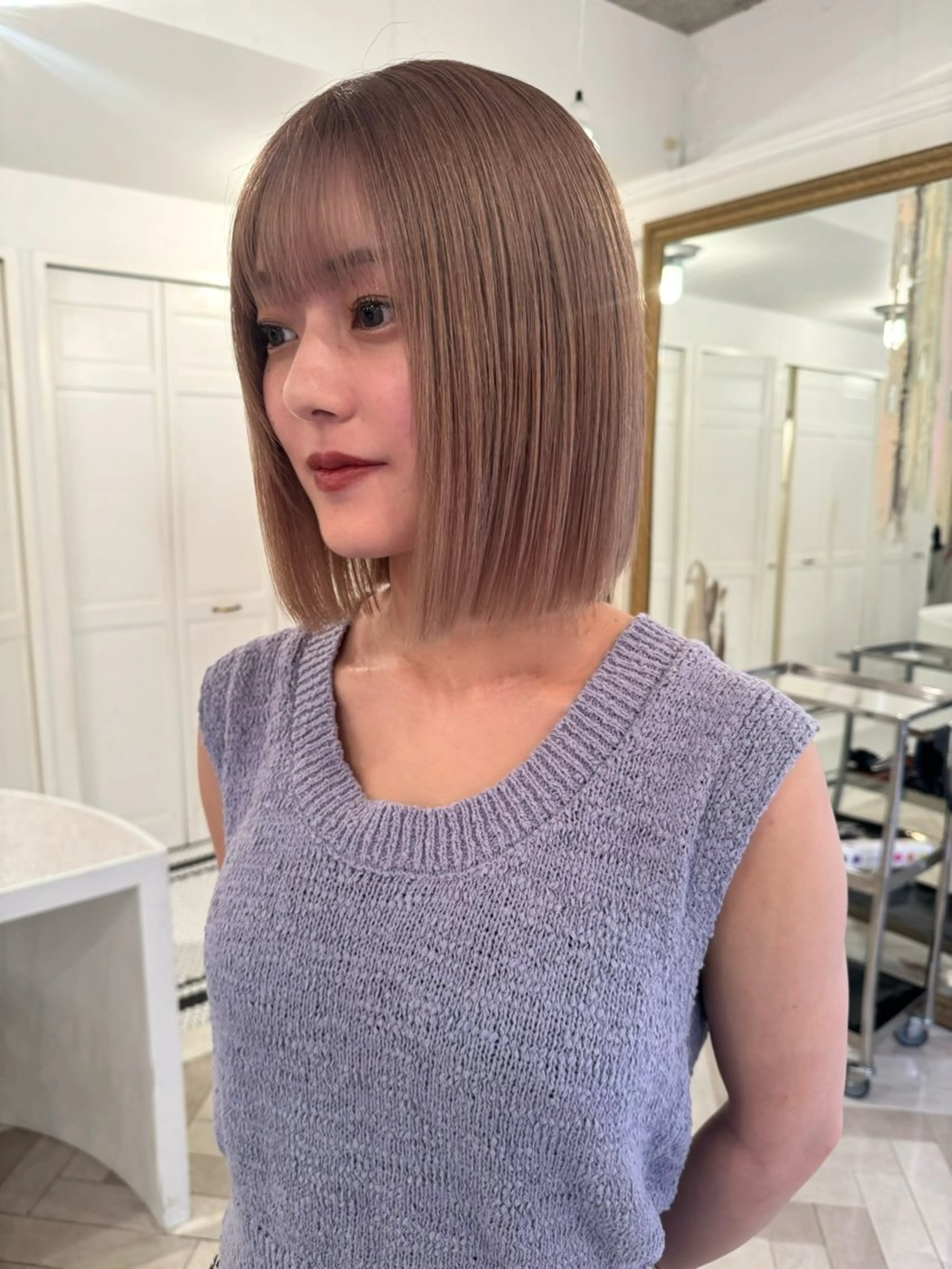 カラー ヘアカラー ブリーチカラー🎀 韓国風/寺門美優のヘアスタイル