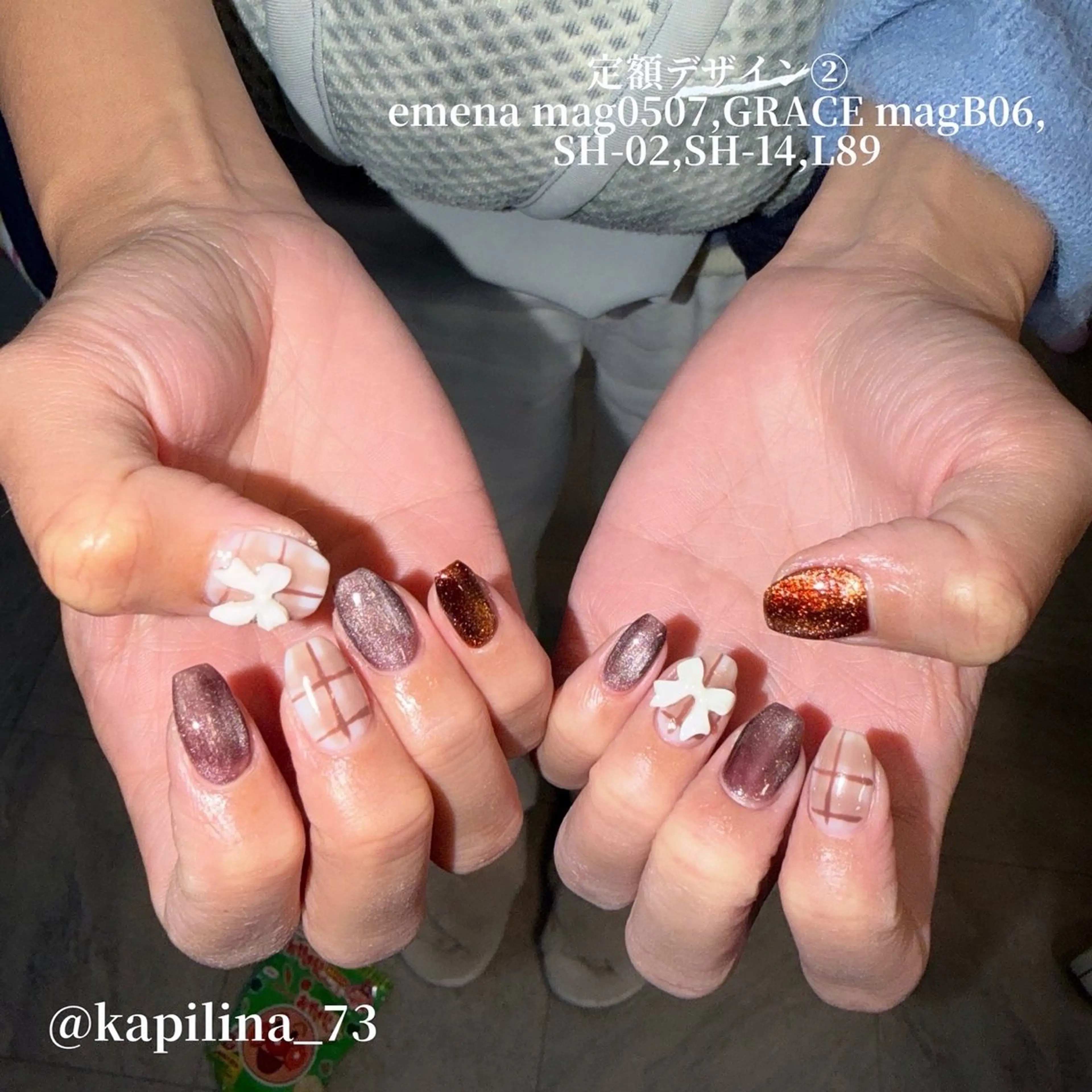 ネイル ブラウン ハンドネイル Nailsalon Ka pilina所属・Ka pilina MOMOのネイルデザイン