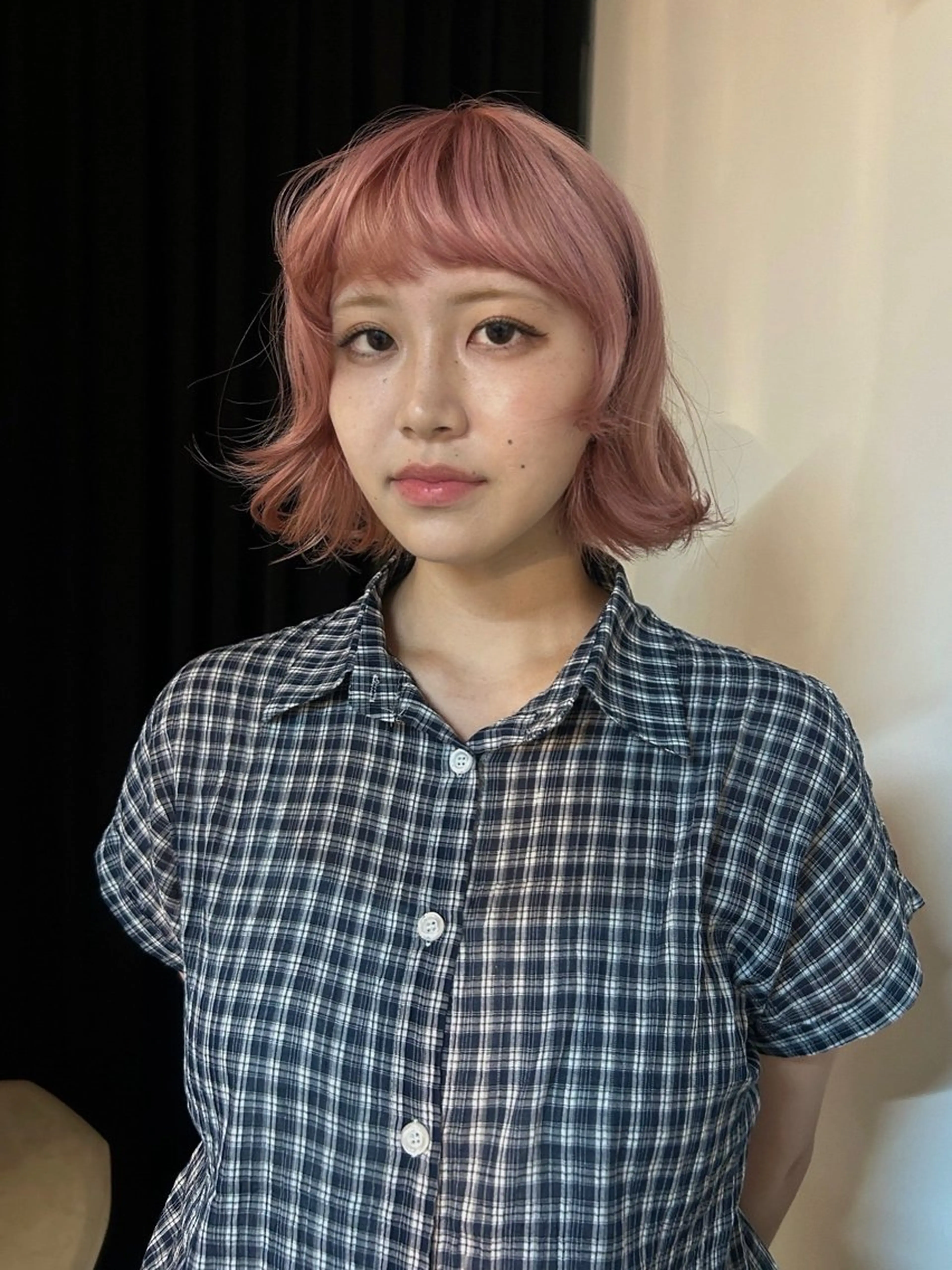 ミディアム カラー ベージュカラー ピンクカラー ピンクベージュ ヘアカラー suiu所属・カラーモデル募集中♪ nanamiのヘアスタイル