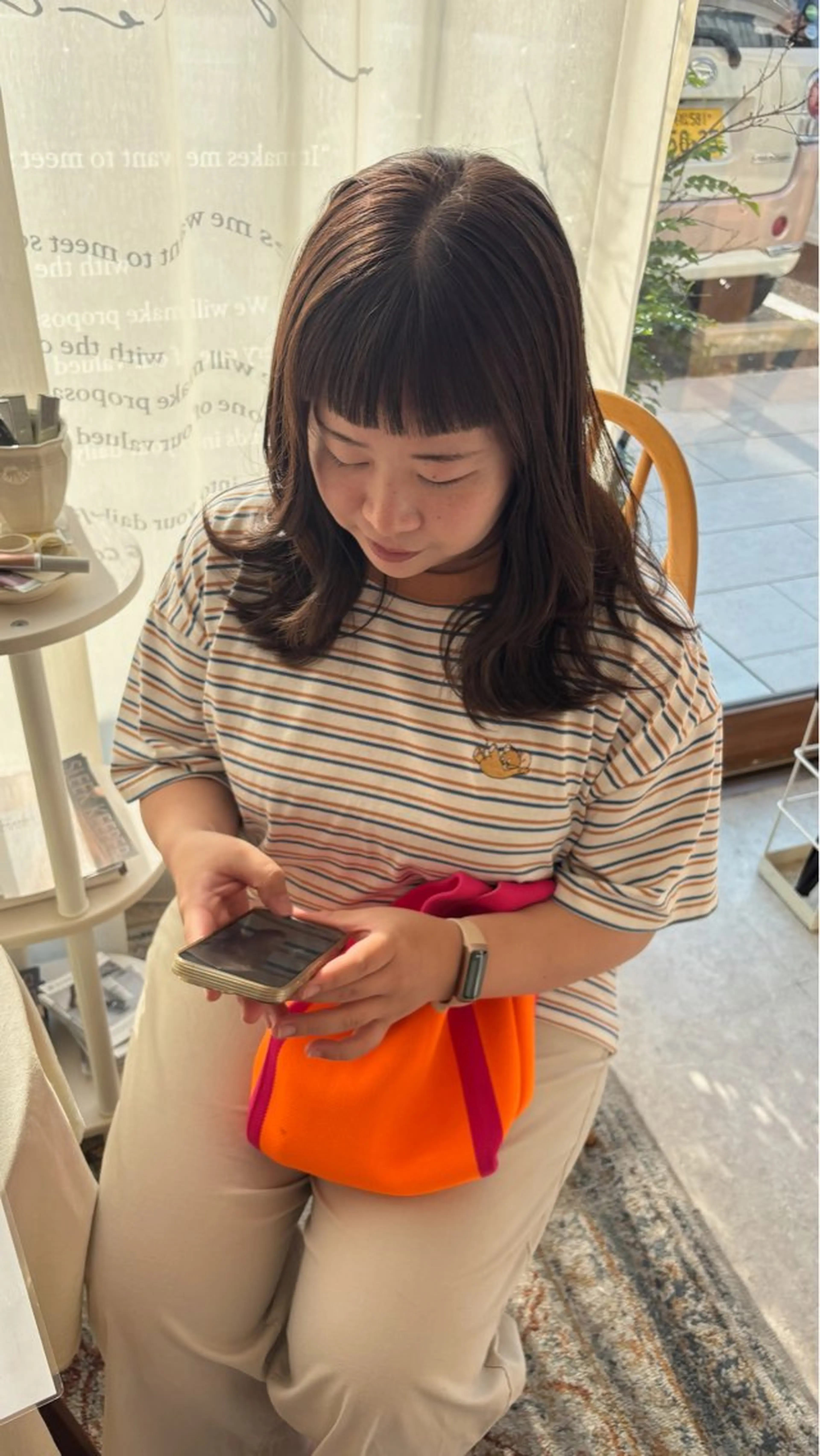 セミロング カット トリートメント 能勢 莉里花のヘアスタイル