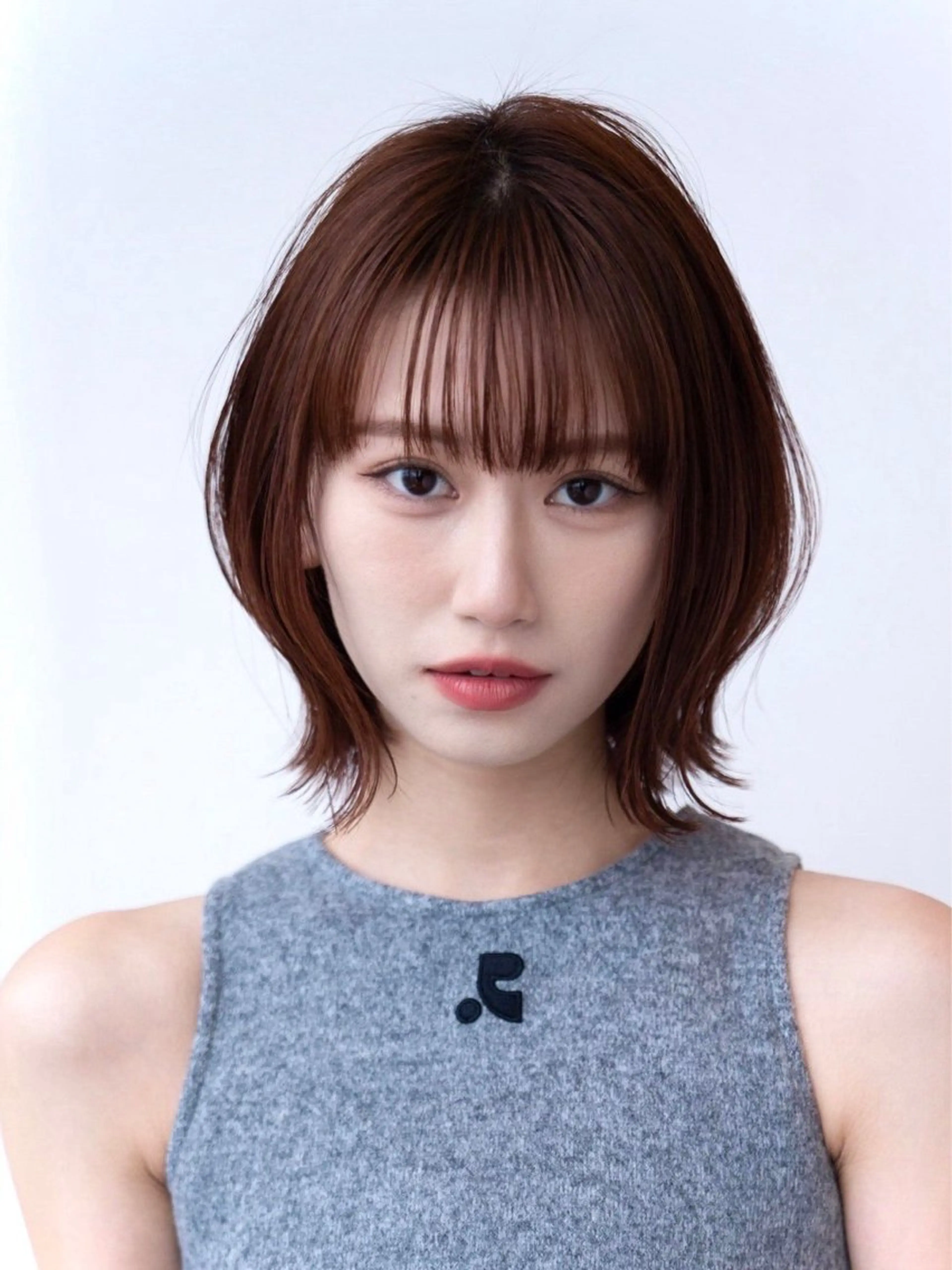 ミディアム カット ヘアカラー トリートメント ボブ/顔まわりレイヤ ー/新宿/KOKIのヘアスタイル