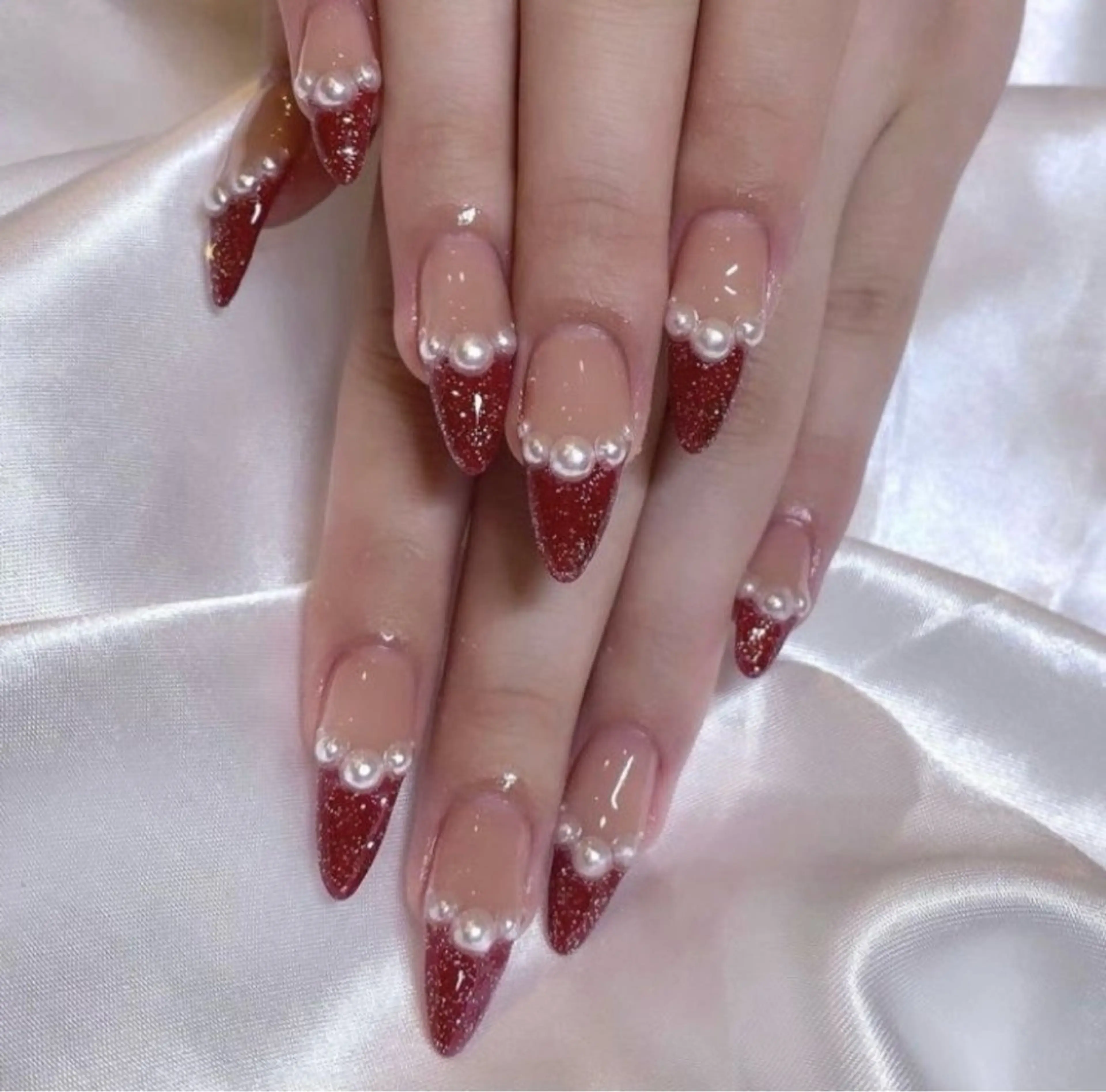 ネイル アートネイル 長さ出し ジェルネイル マグネットネイル ニュアンスネイル なな_ CloudyChanのネイルデザイン