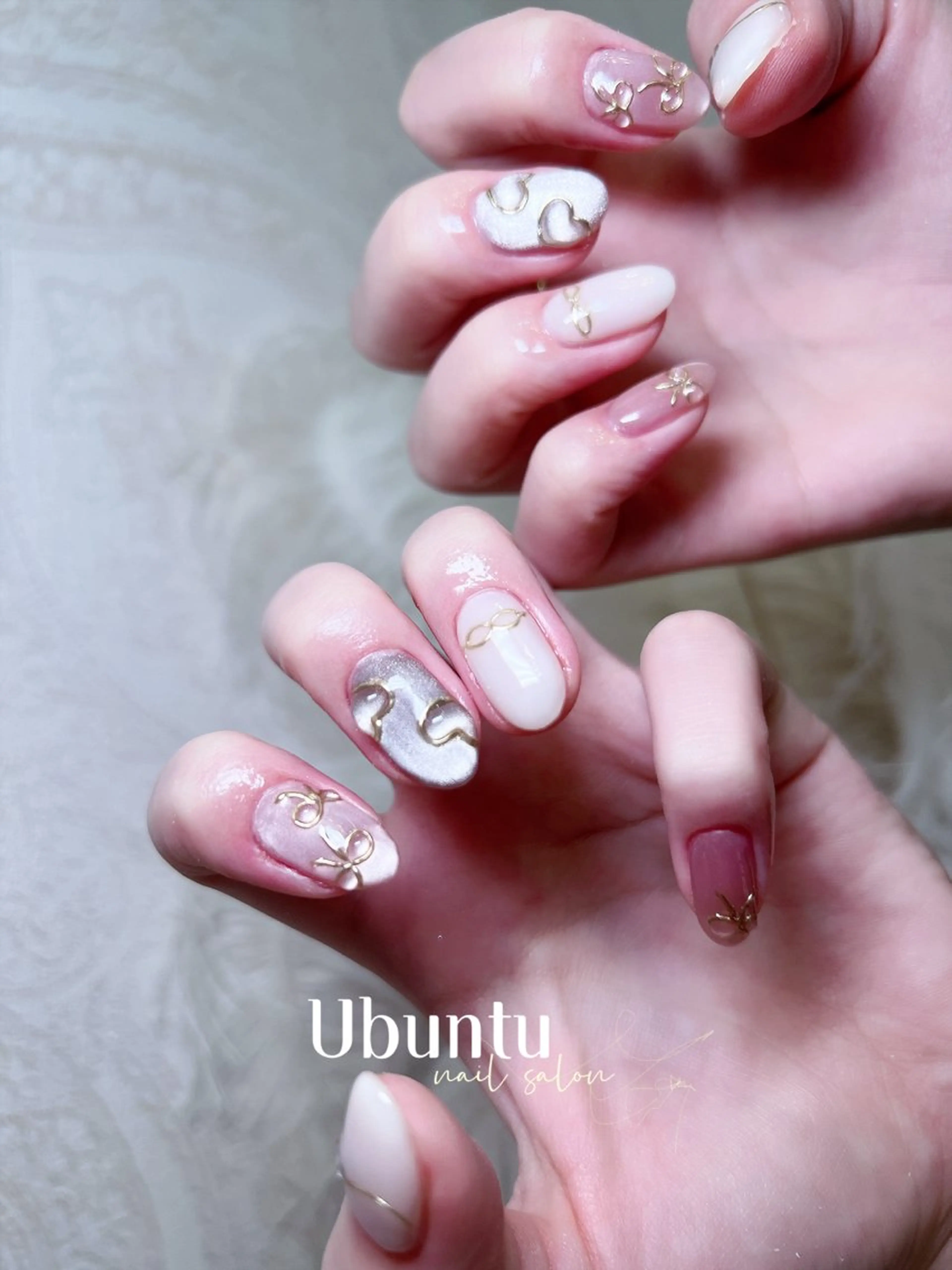 ネイル アートネイル マグネットネイル ミラーネイル ハンドネイル Ubuntu🎀 ネイルサロン✨のネイルデザイン