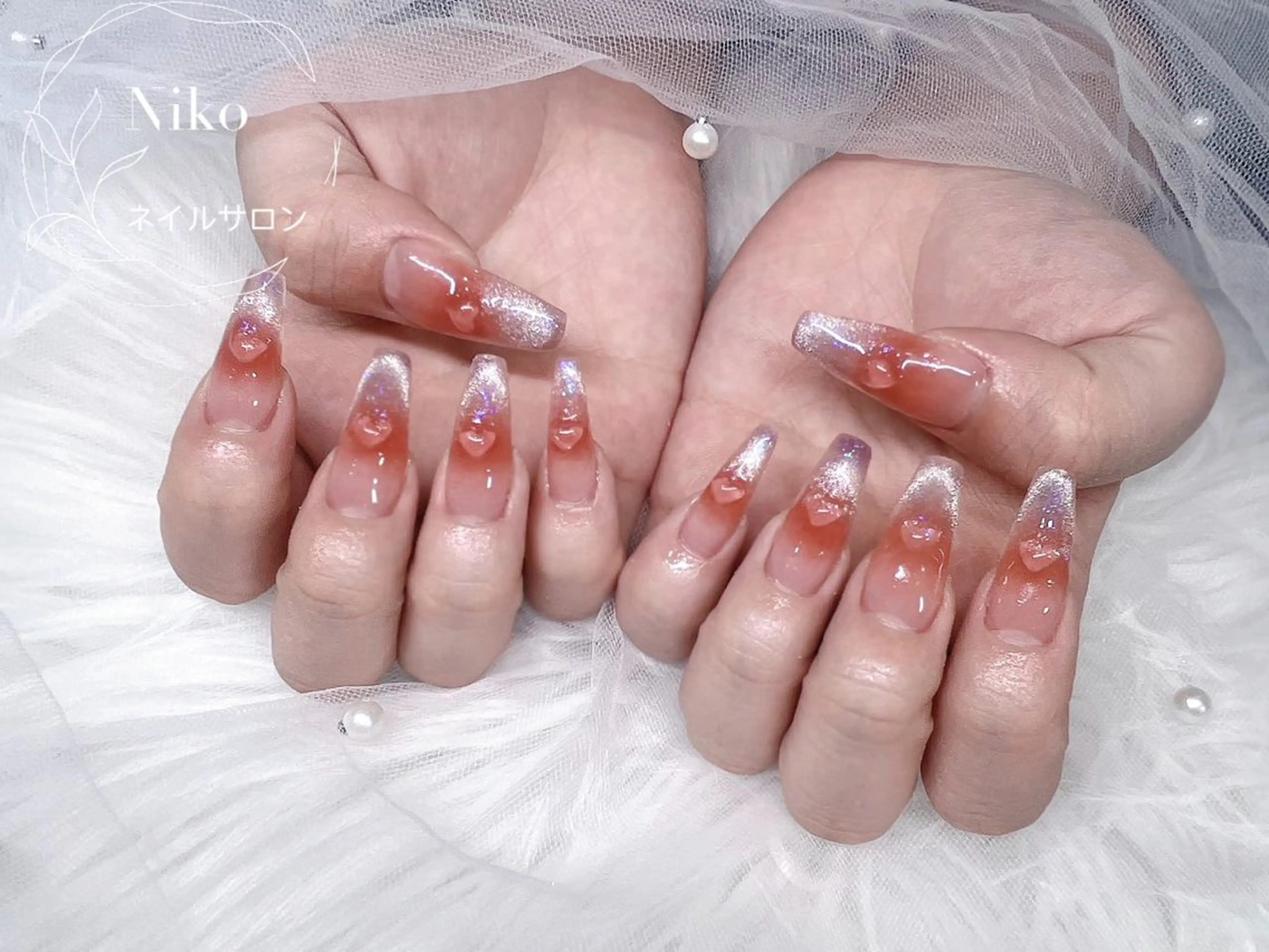 ネイル 長さ出し フットネイル フレンチネイル ジェルネイル 韓国ネイル Niko nailサロンのネイルデザイン