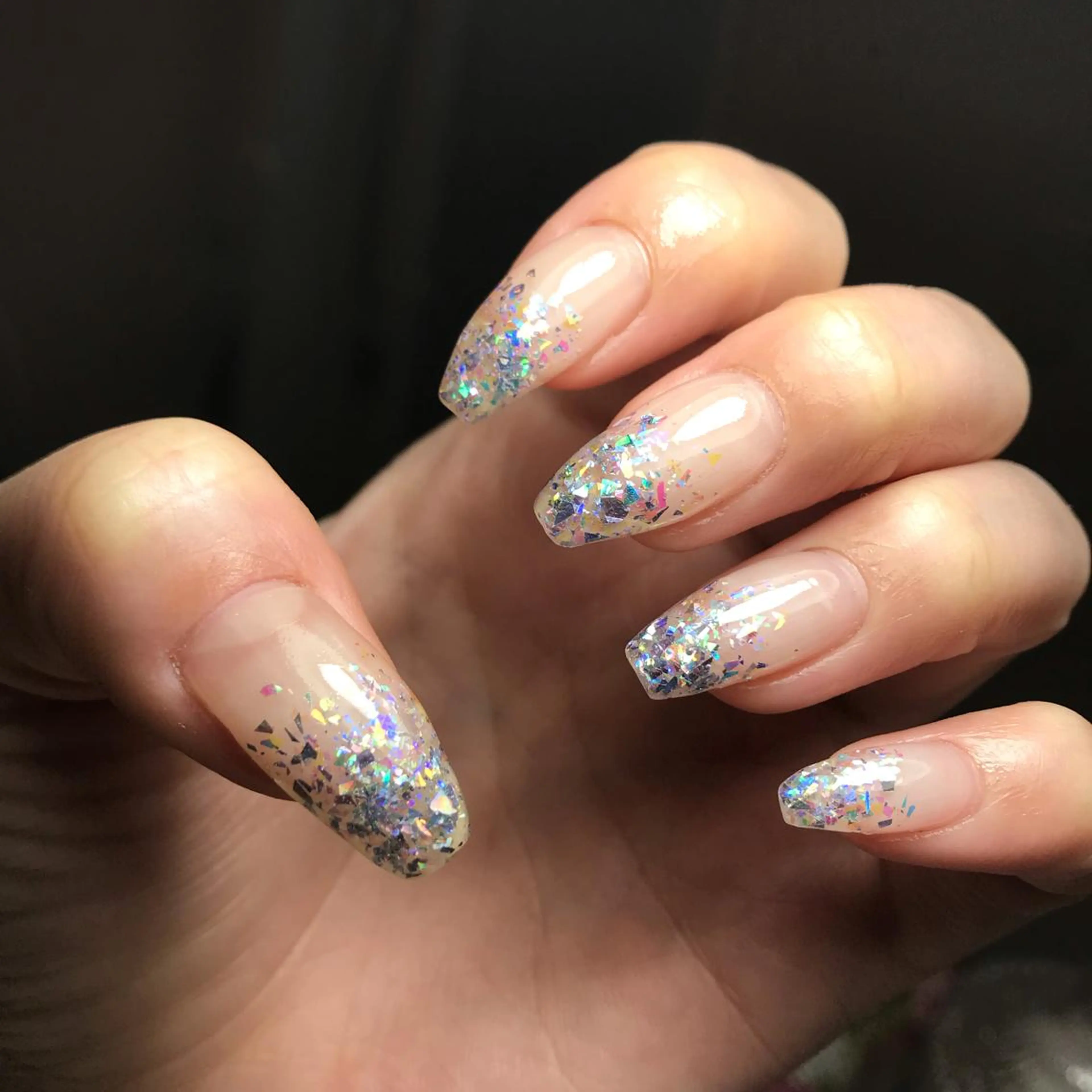 ネイル グラデーション ホログラムネイル ラメ(グリッター) ラメグラデーション ハンドネイル salon Noelのネイルデザイン