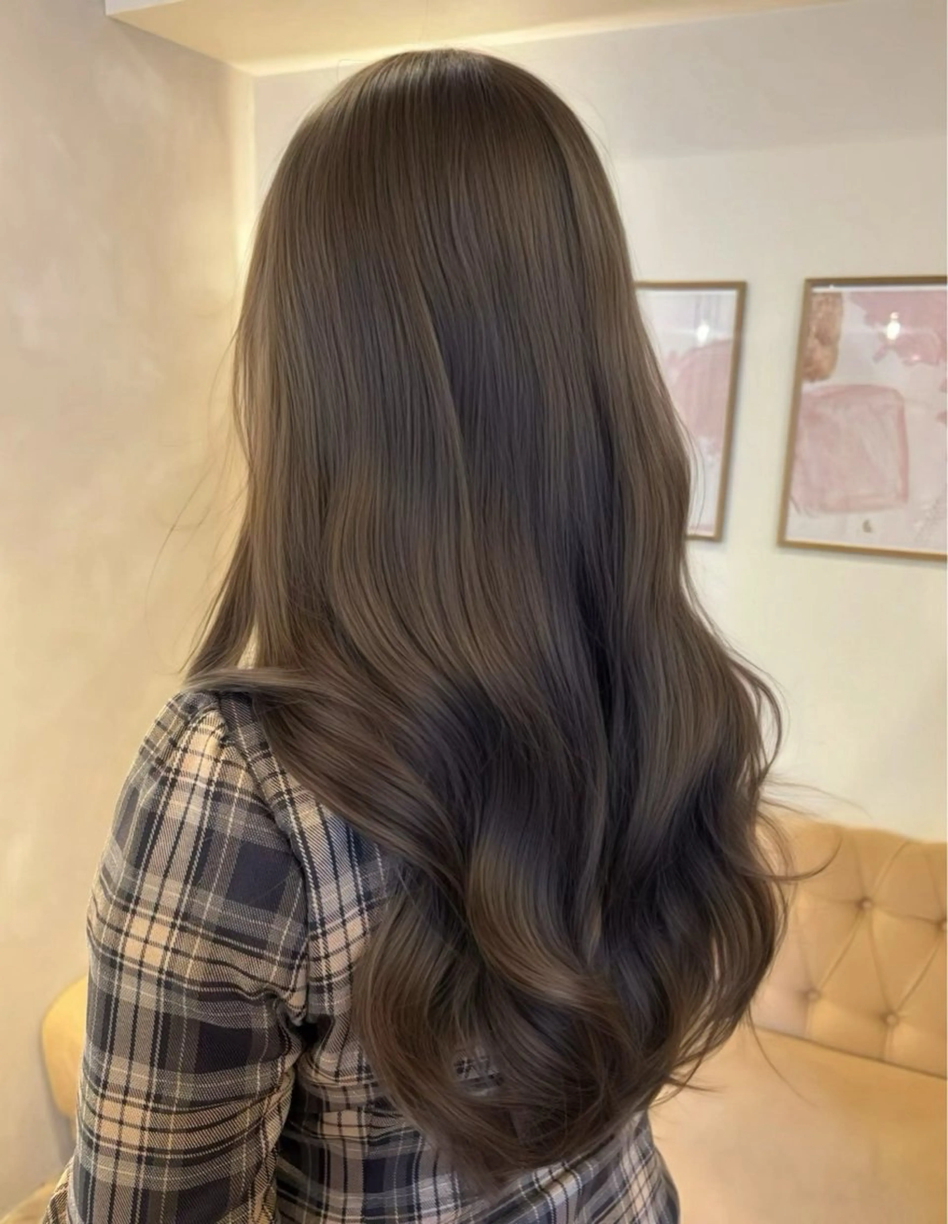 ロング カラー ヘアカラー トリートメント ミルクティ/ピンク/ レイヤー/yuriaのヘアスタイル