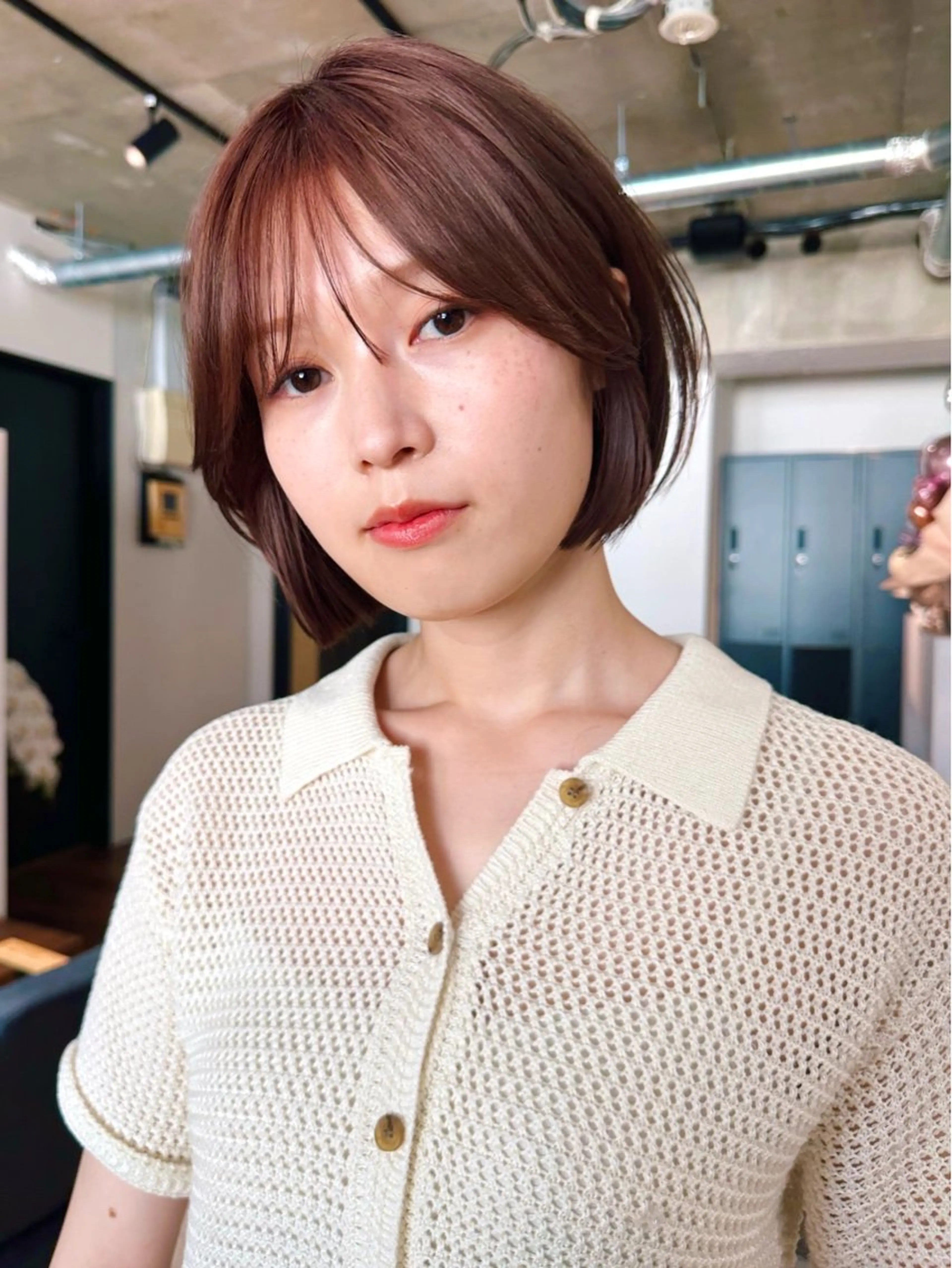 ショート カラー パーマ 🫧小顔×似合わせ× 透明感カラー🫧のヘアスタイル