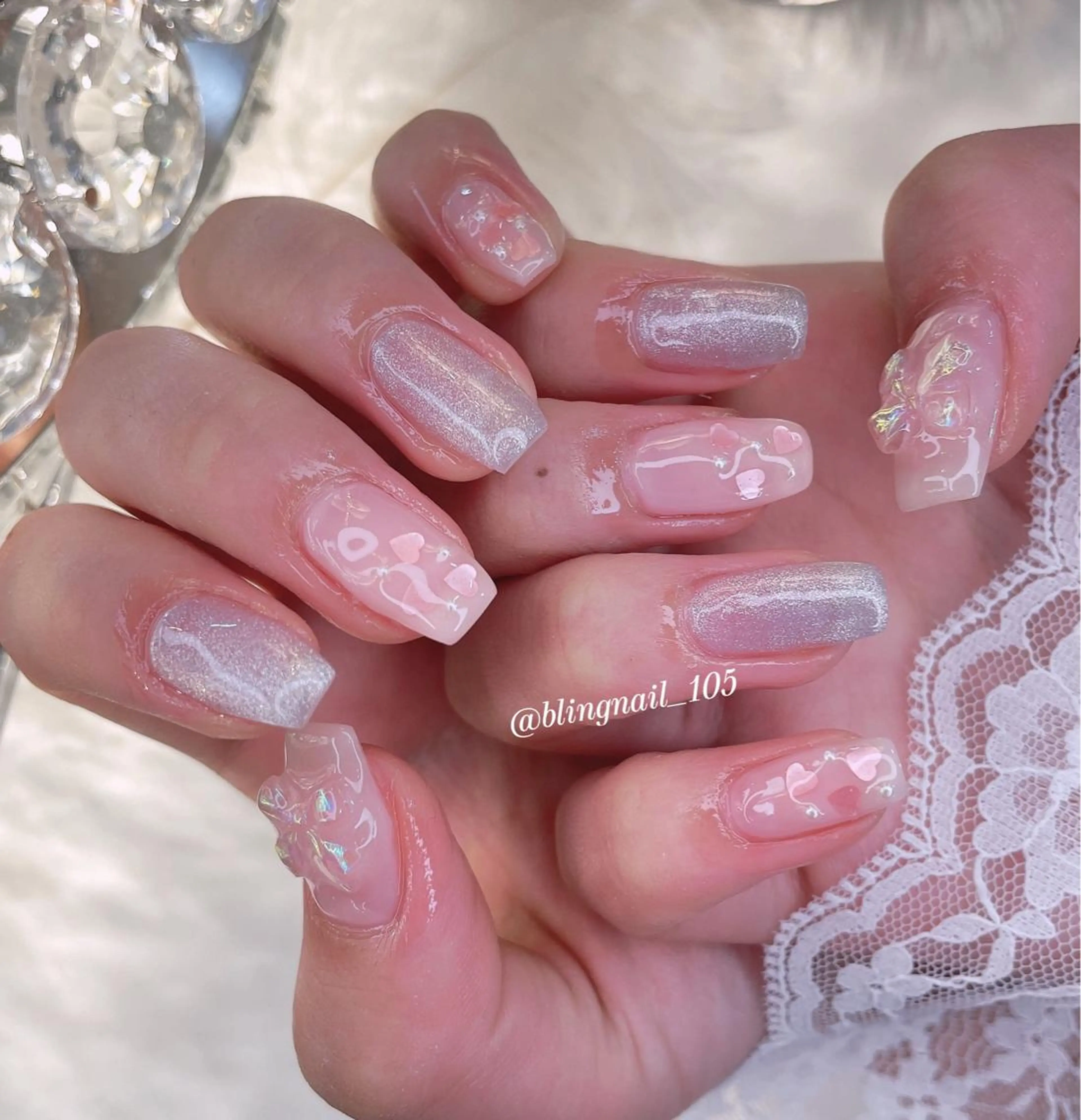 ネイル 23時まで❤︎韓国、 ワンホンネイルのネイルデザイン