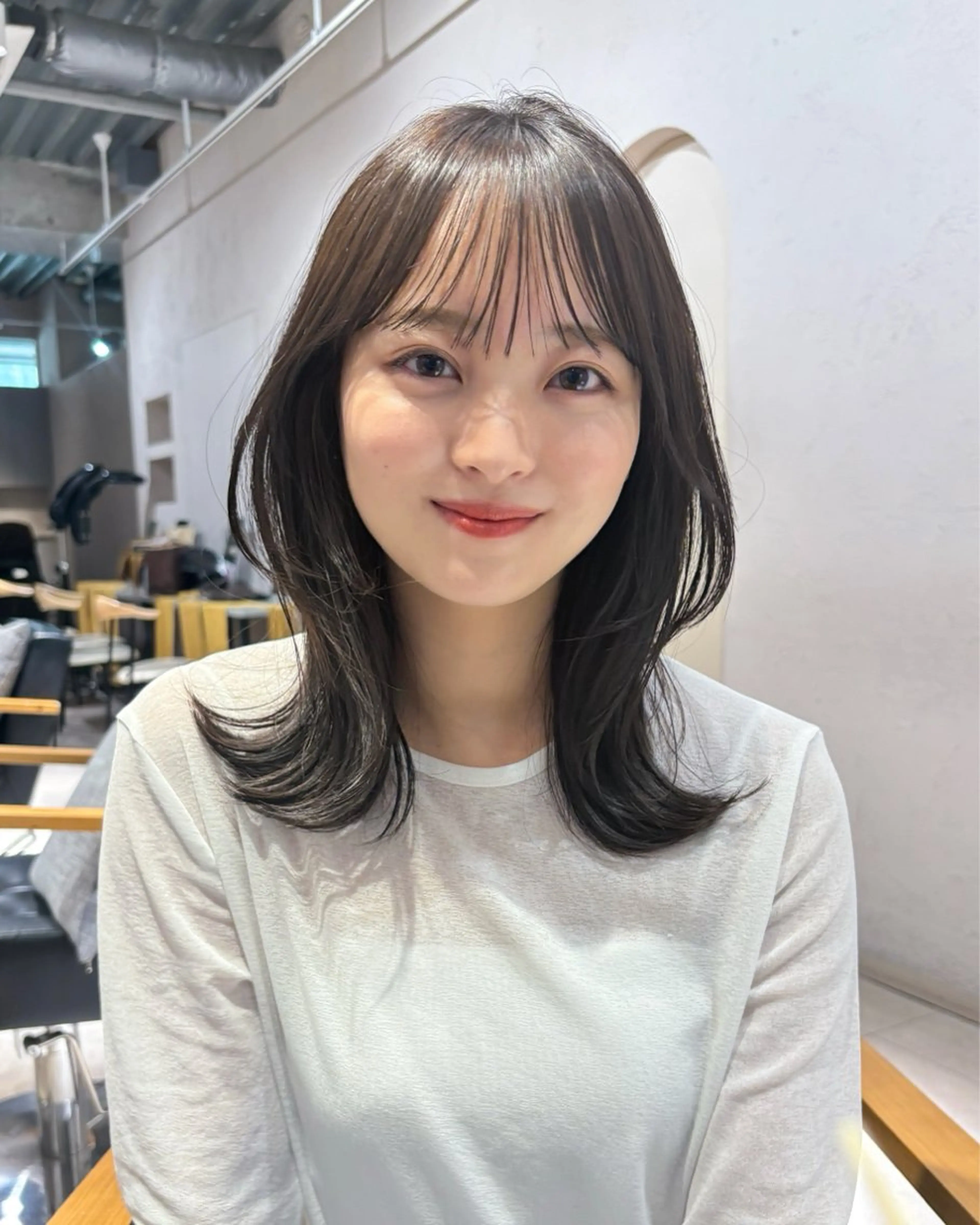 ミディアム カラー ren ボブロブ/ミディアムのヘアスタイル