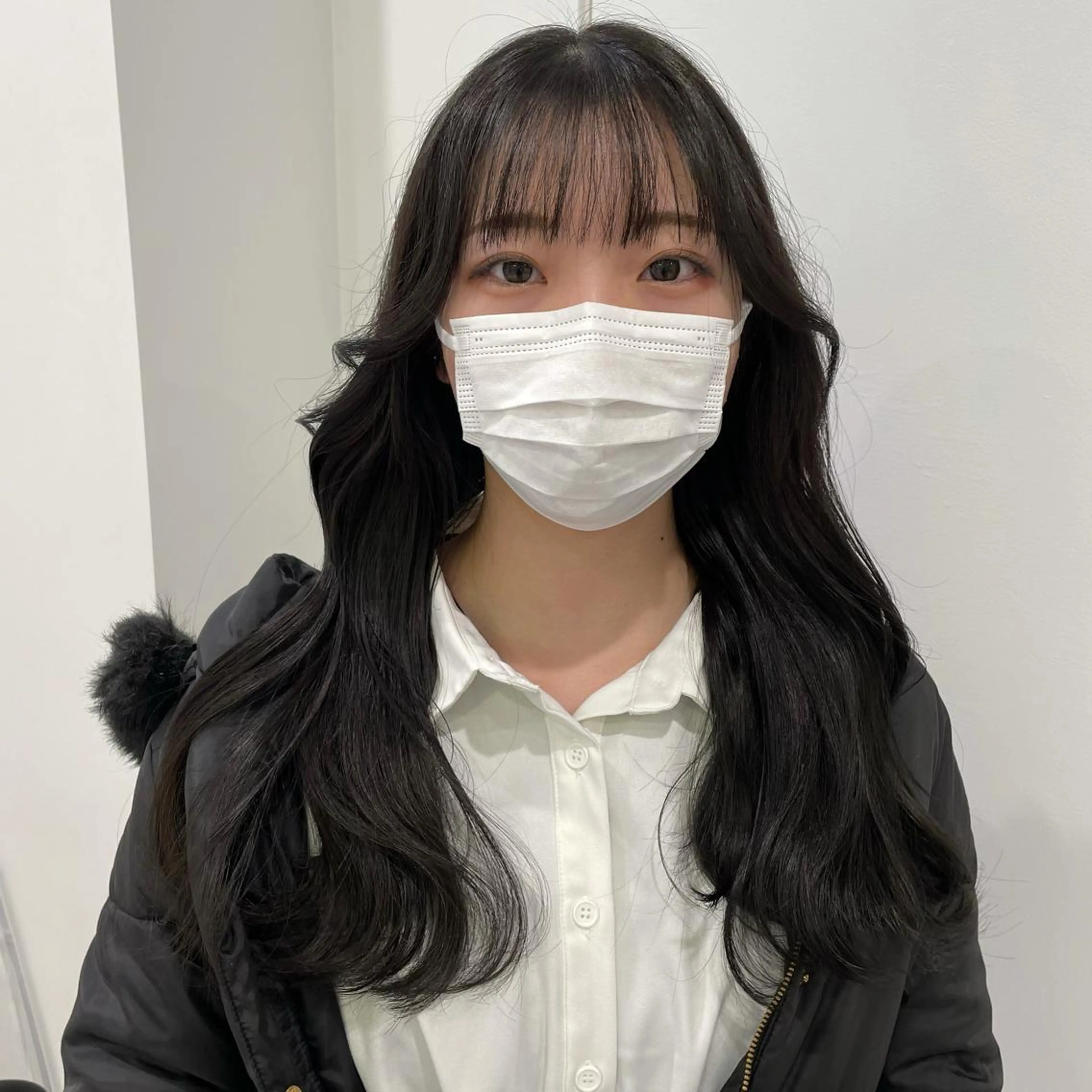 ロング カラー 黒髪 ブルーカラー ブルーブラック ブルーラベンダー ダブルカラー ヘアカラー トレンドカラー MAHOのヘアスタイル