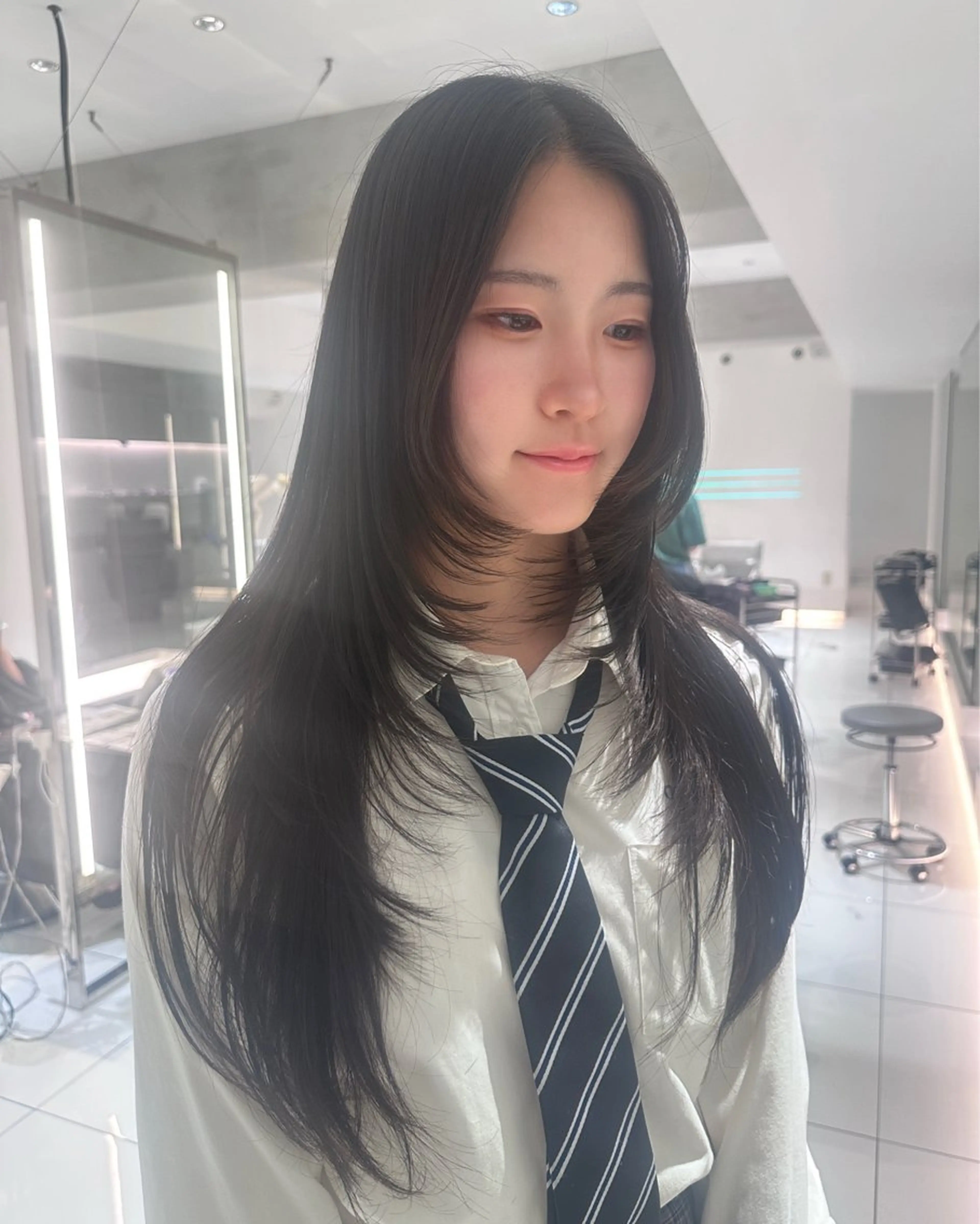 ロング 韓国風ヘア レイヤーカット YUI/レイヤー/ ハッシュカットのヘアスタイル