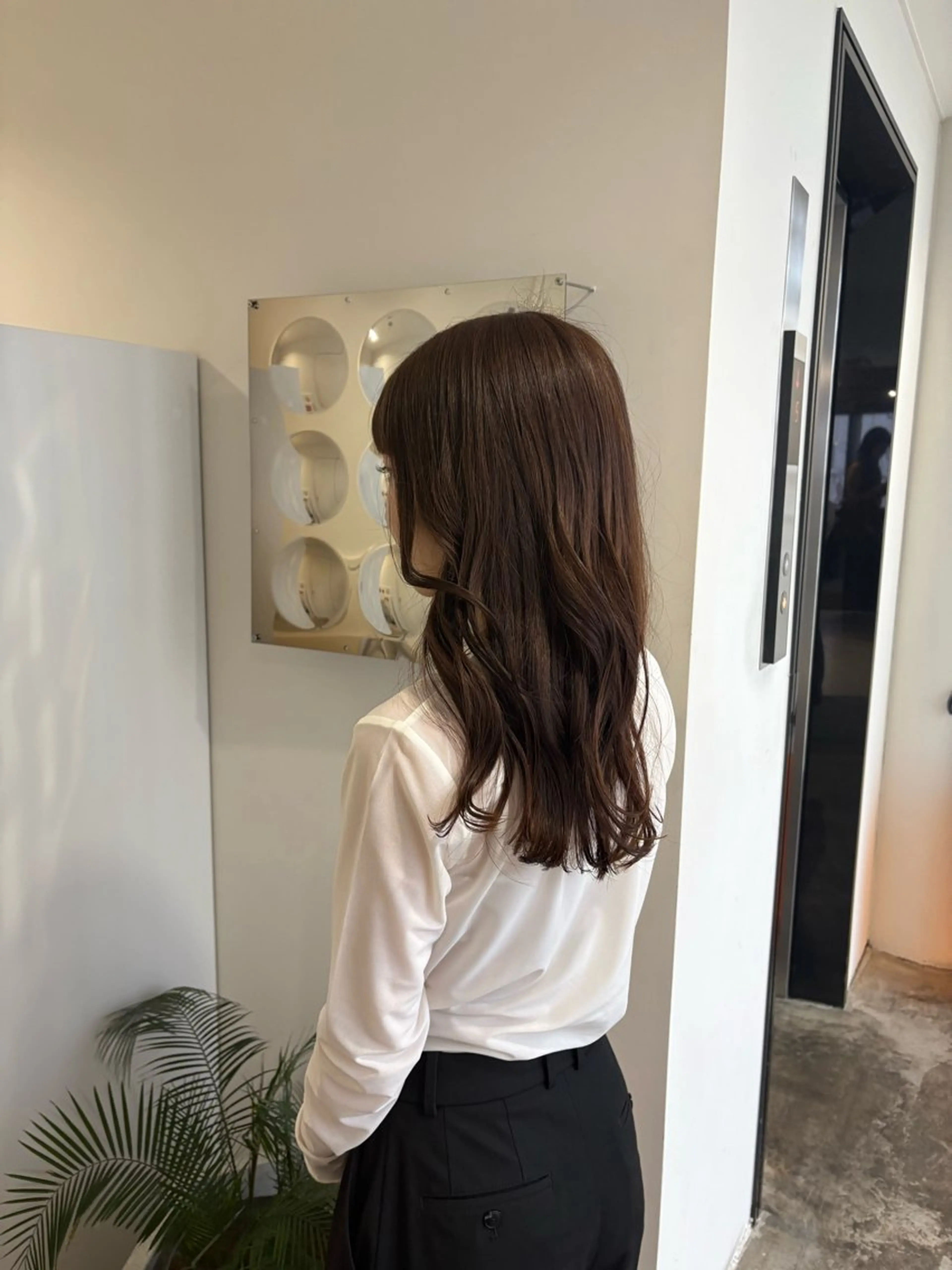 ロング カラー ブラウンカラー カット ヘアカラー 大阪/レイヤー/ ツヤ髪/ヨシノヒメカのヘアスタイル