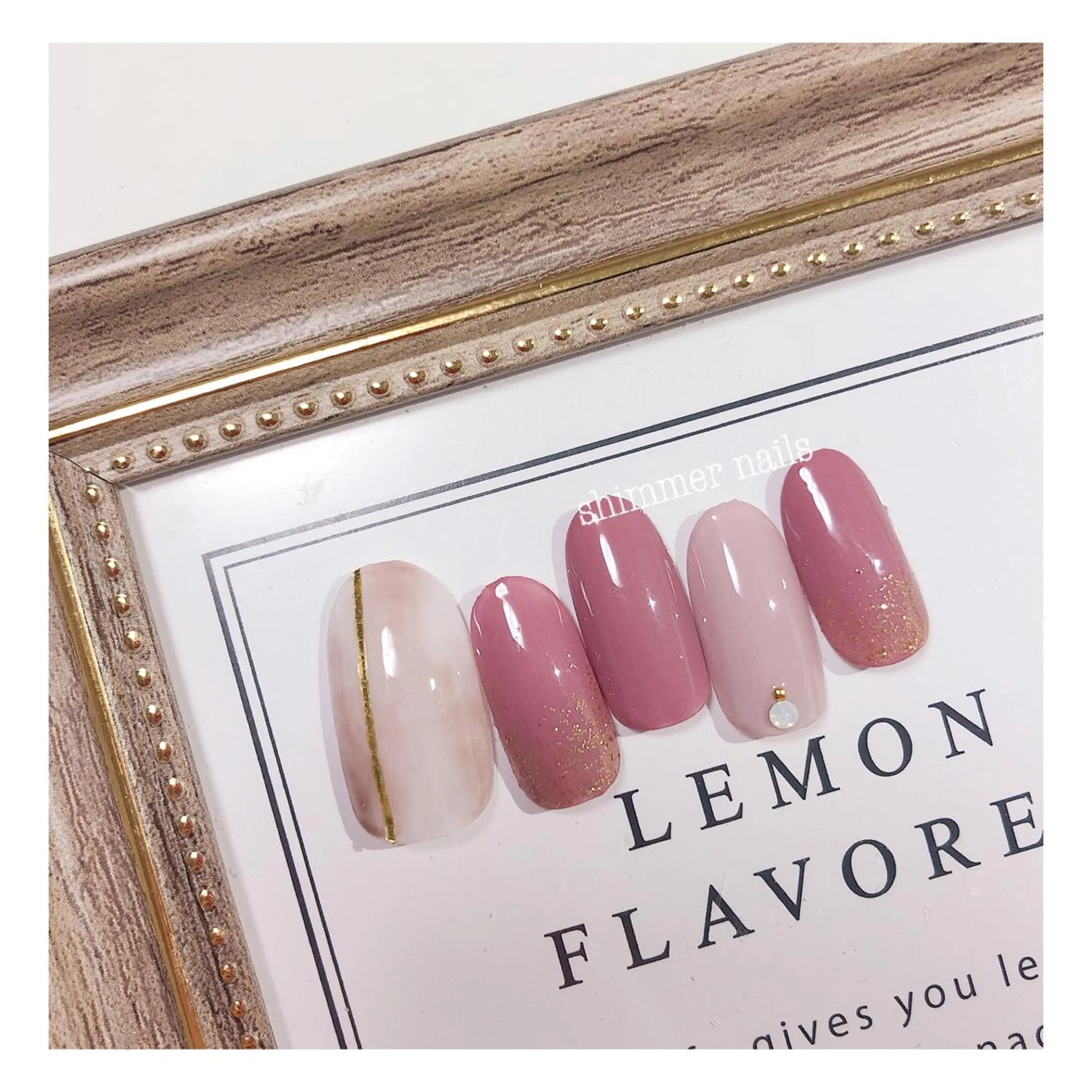 ネイル ピンク フットネイル shimmer nailsのネイルデザイン